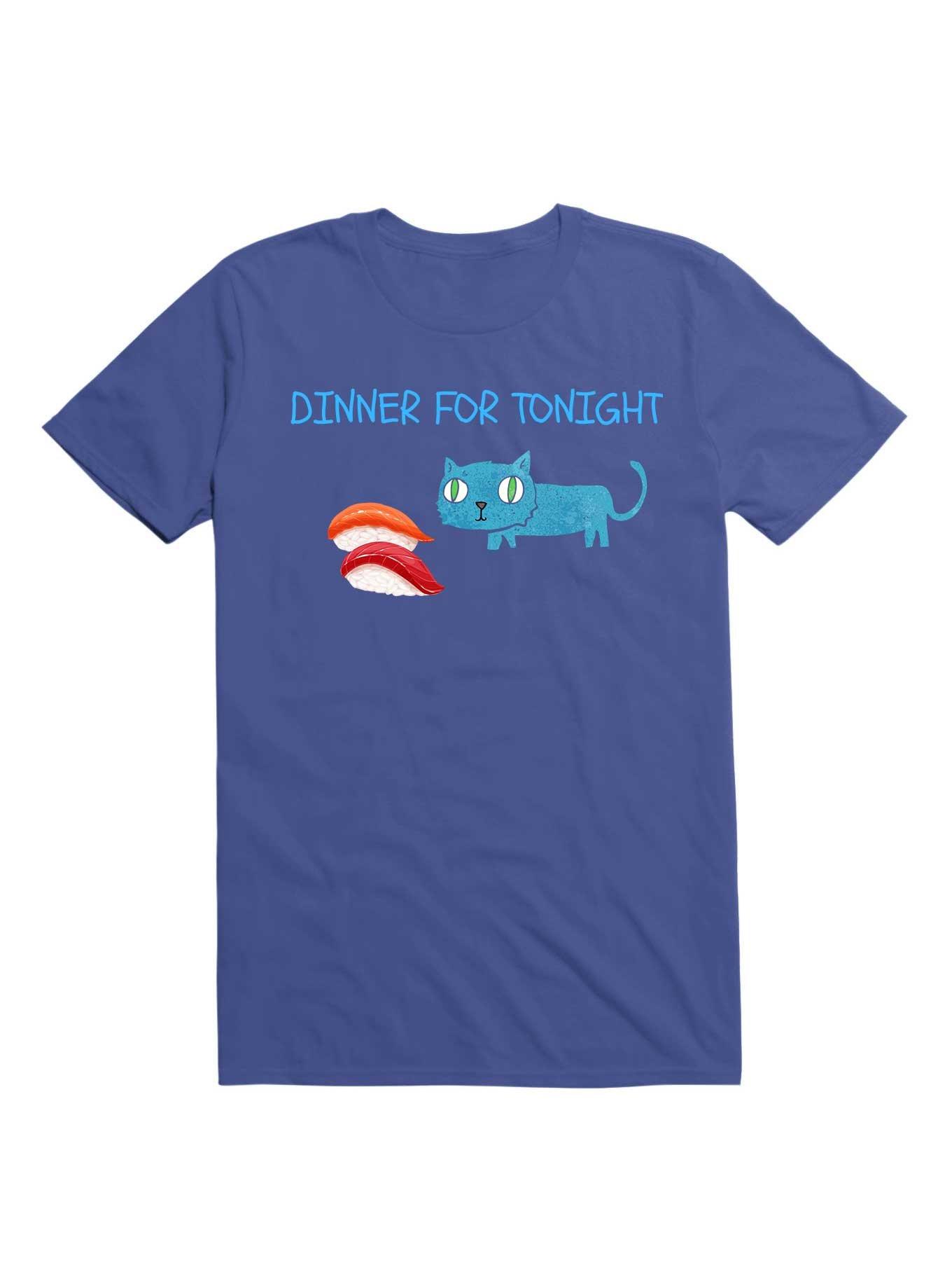Kawaii Sushi Cat Dinner For Tonight T-Shirt, ROYAL, hi-res