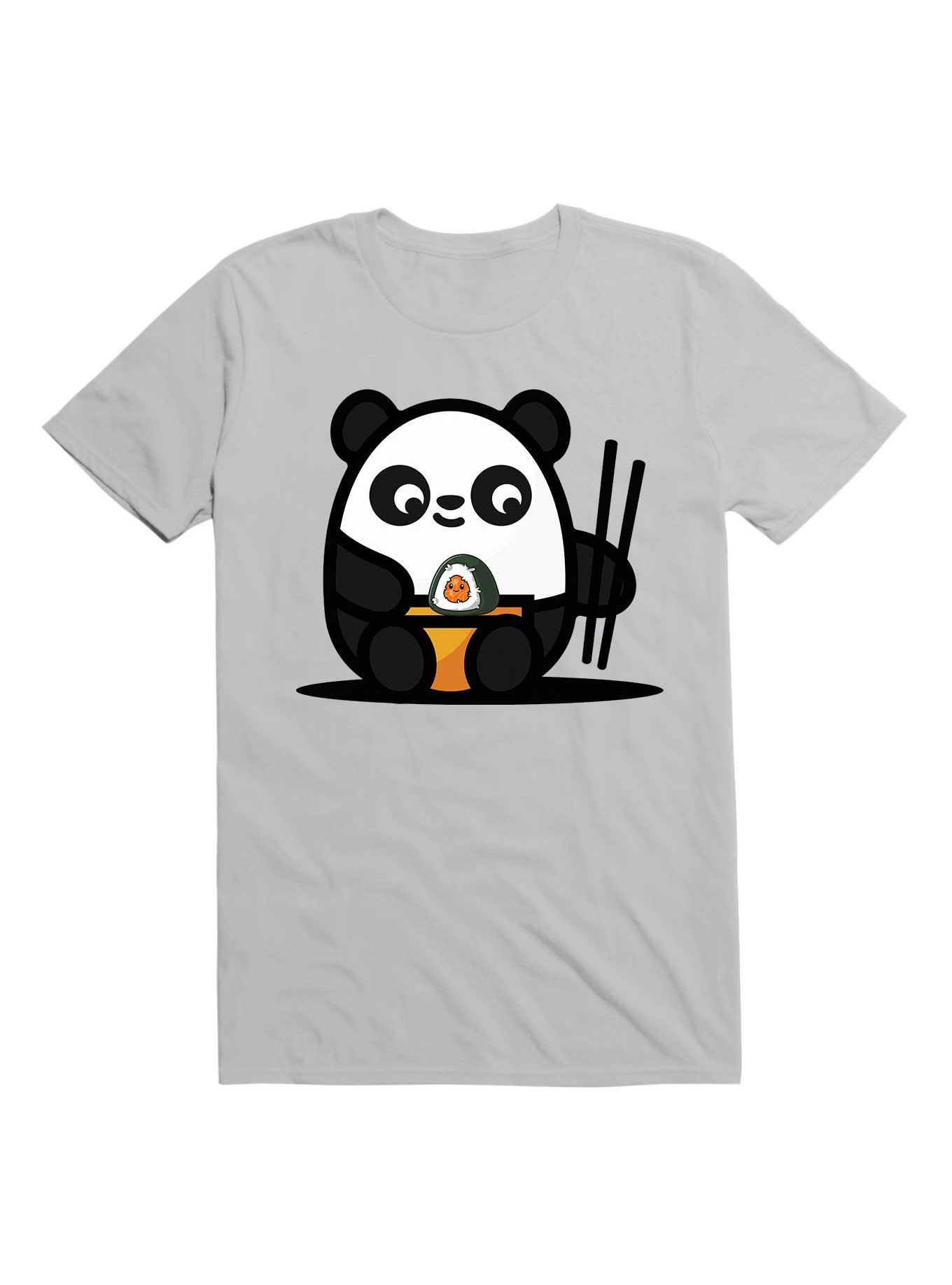 Kawaii Sushi Panda T-Shirt, ICE GREY, hi-res