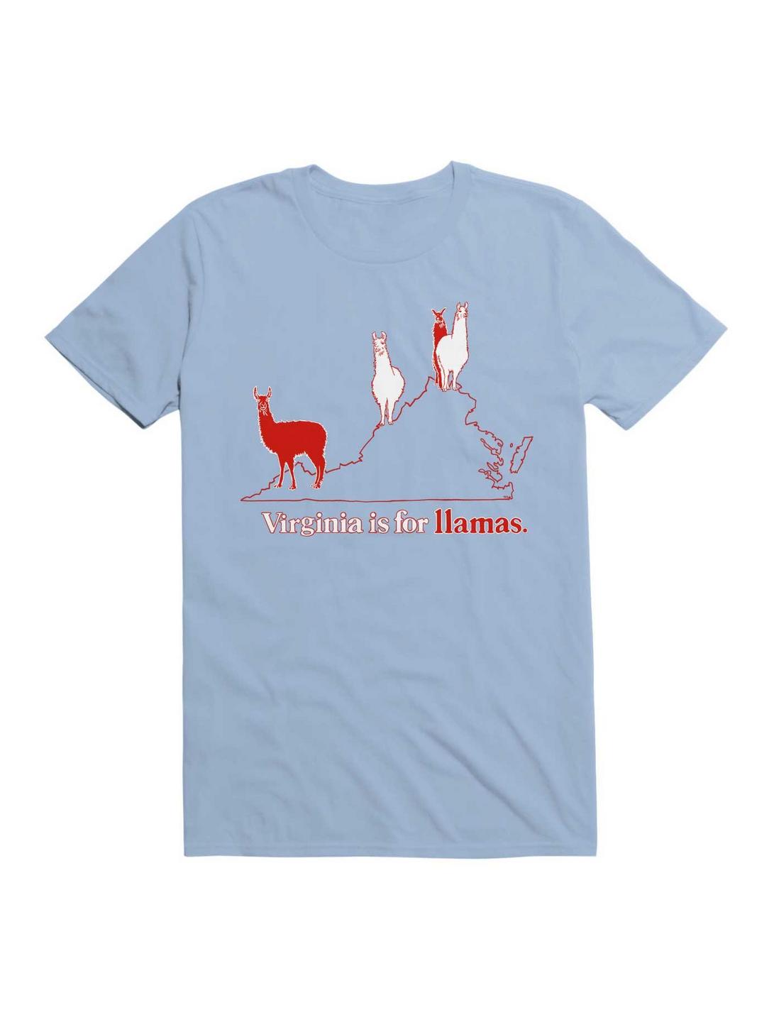 Kawaii Virginia is For Llamas T-Shirt, LIGHT BLUE, hi-res