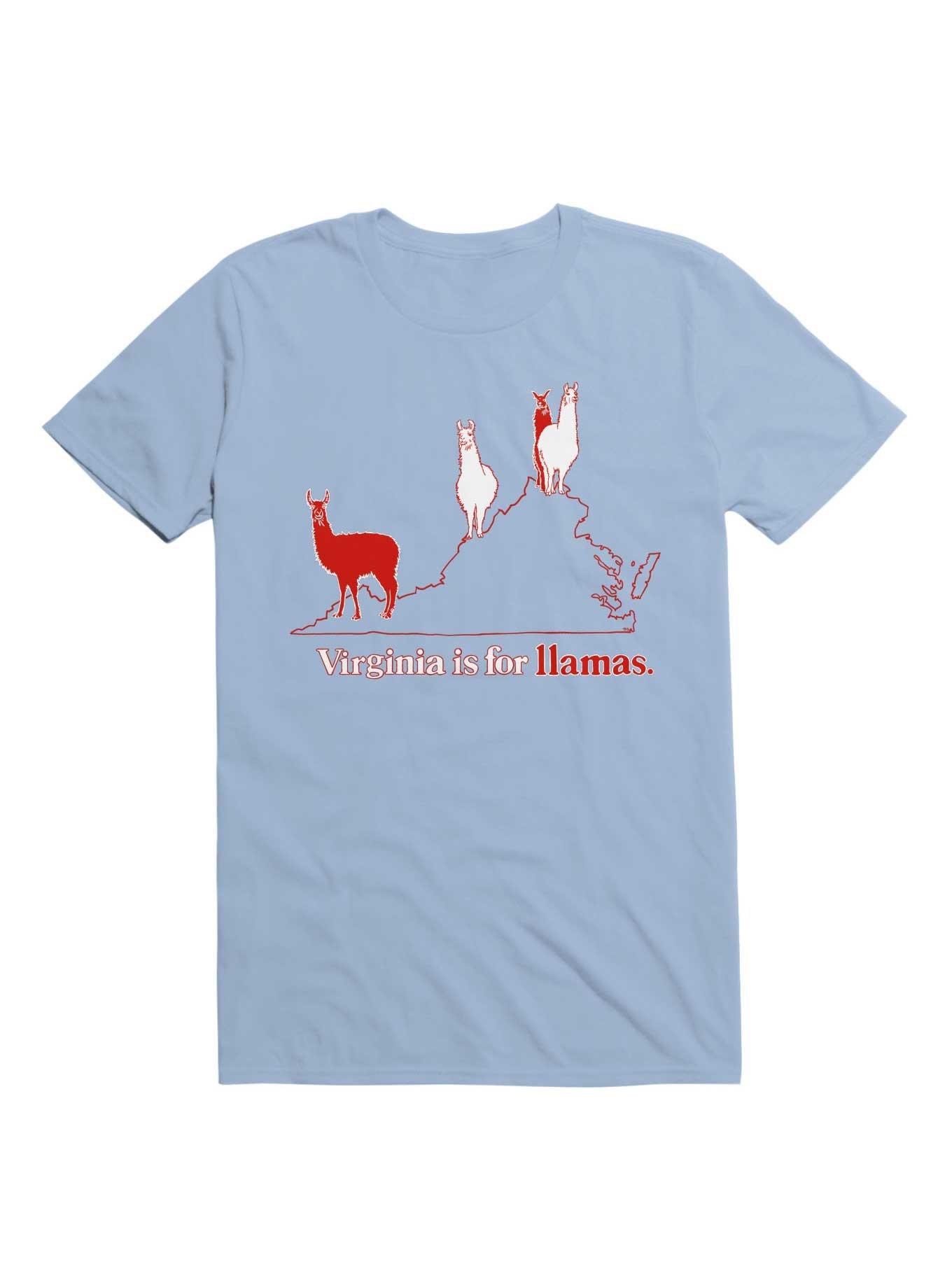 Kawaii Virginia is For Llamas T-Shirt, LIGHT BLUE, hi-res