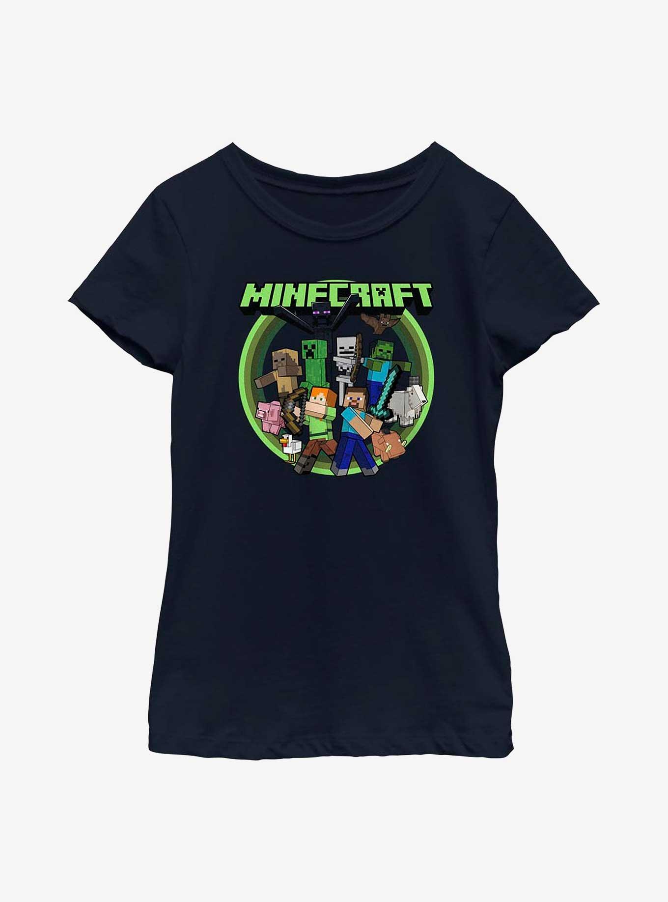 Minecraft All Aboard Youth Girls T-Shirt, NAVY, hi-res