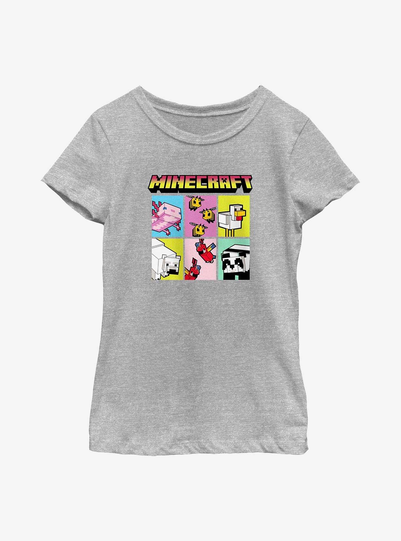 Minecraft Animal Blocks Youth Girls T-Shirt, ATH HTR, hi-res