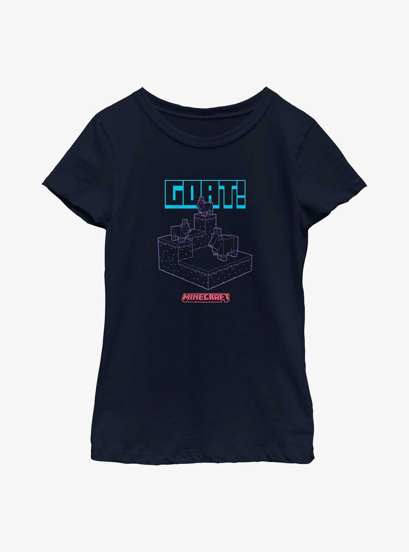 Minecraft Cave Cliff Goats Youth Girls T-Shirt, NAVY, hi-res