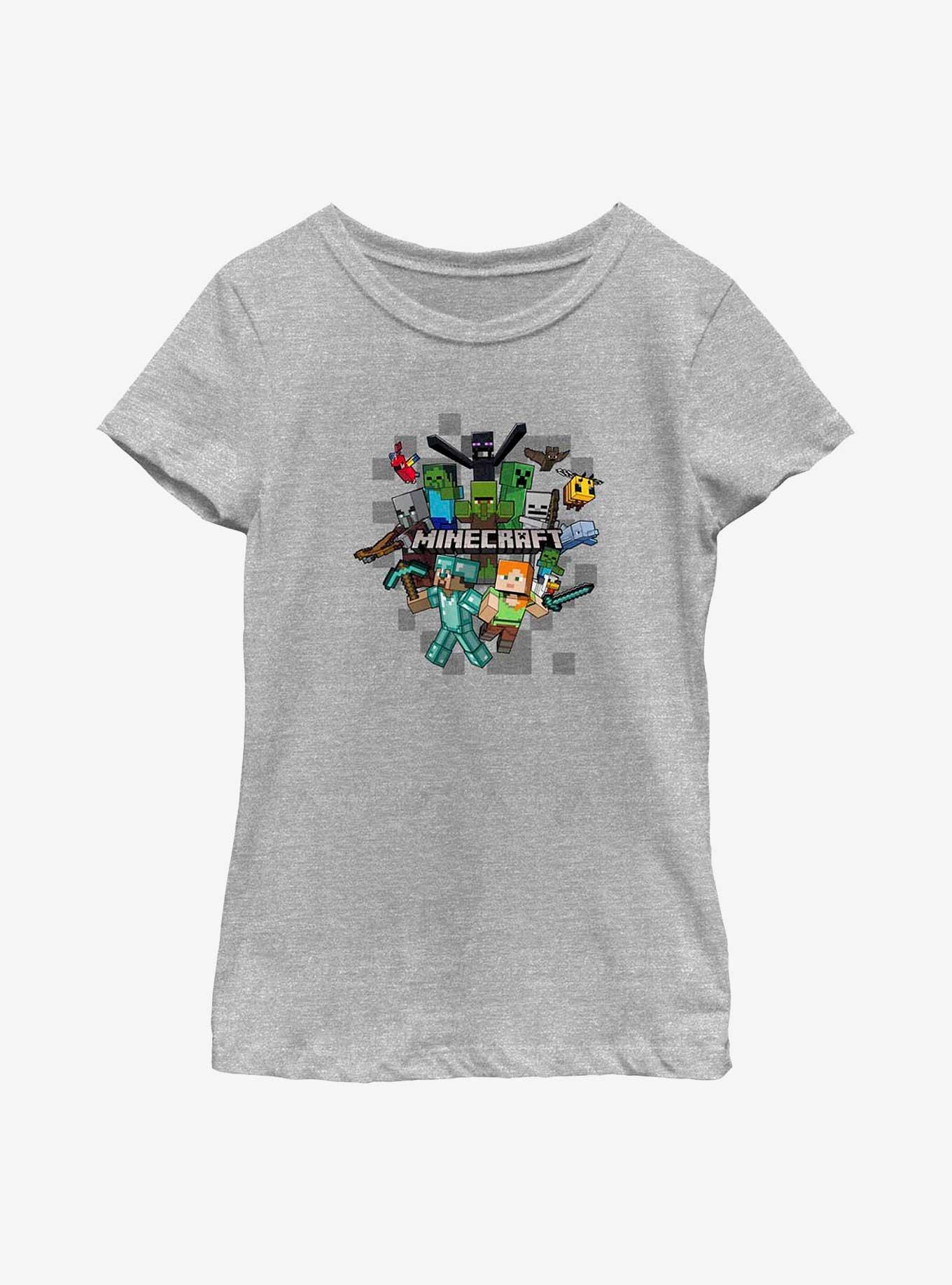 Minecraft Crafty Game On Youth Girls T-Shirt, ATH HTR, hi-res