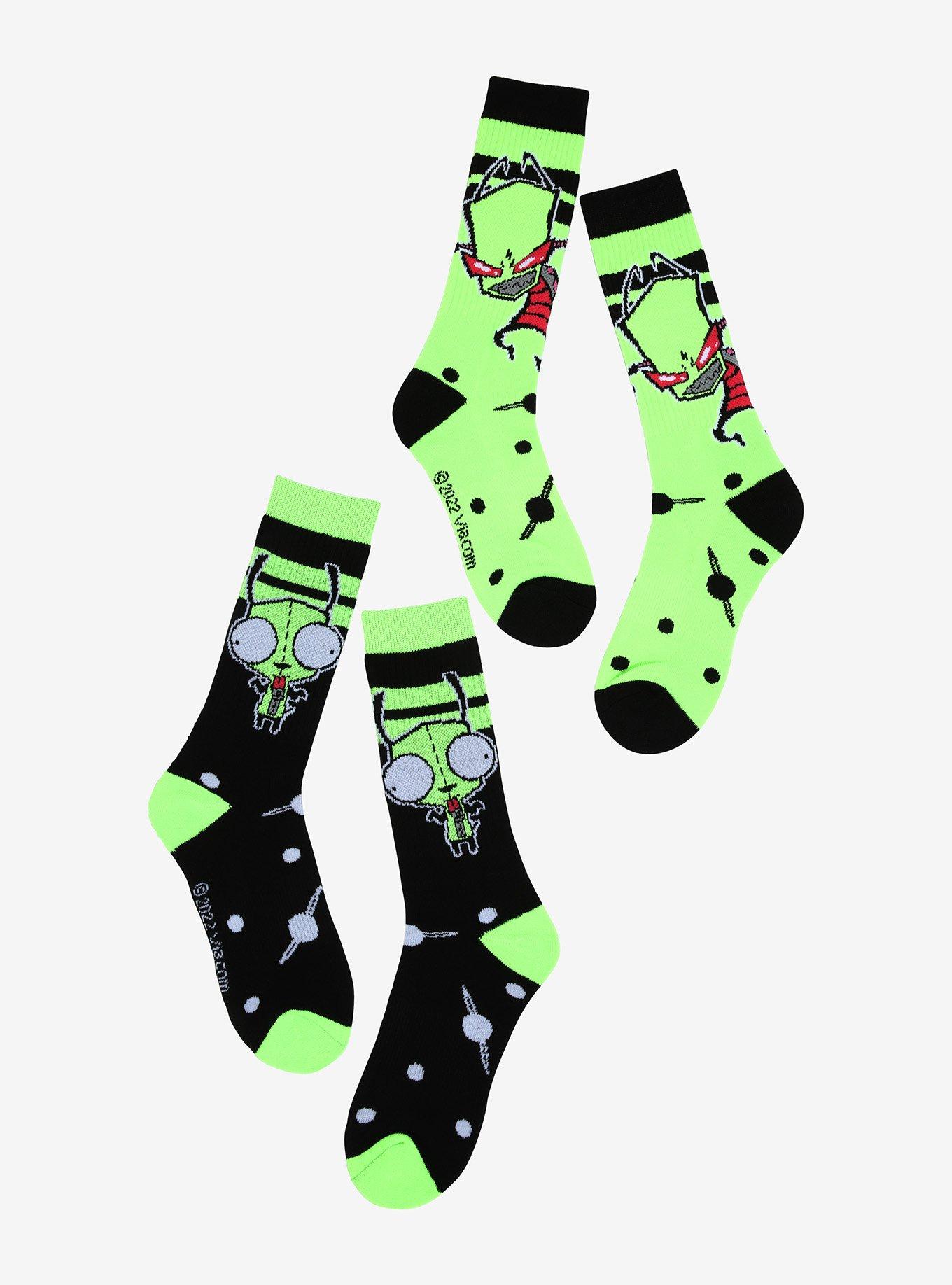 Invader Zim Duo Crew Socks 2 Pair, , hi-res