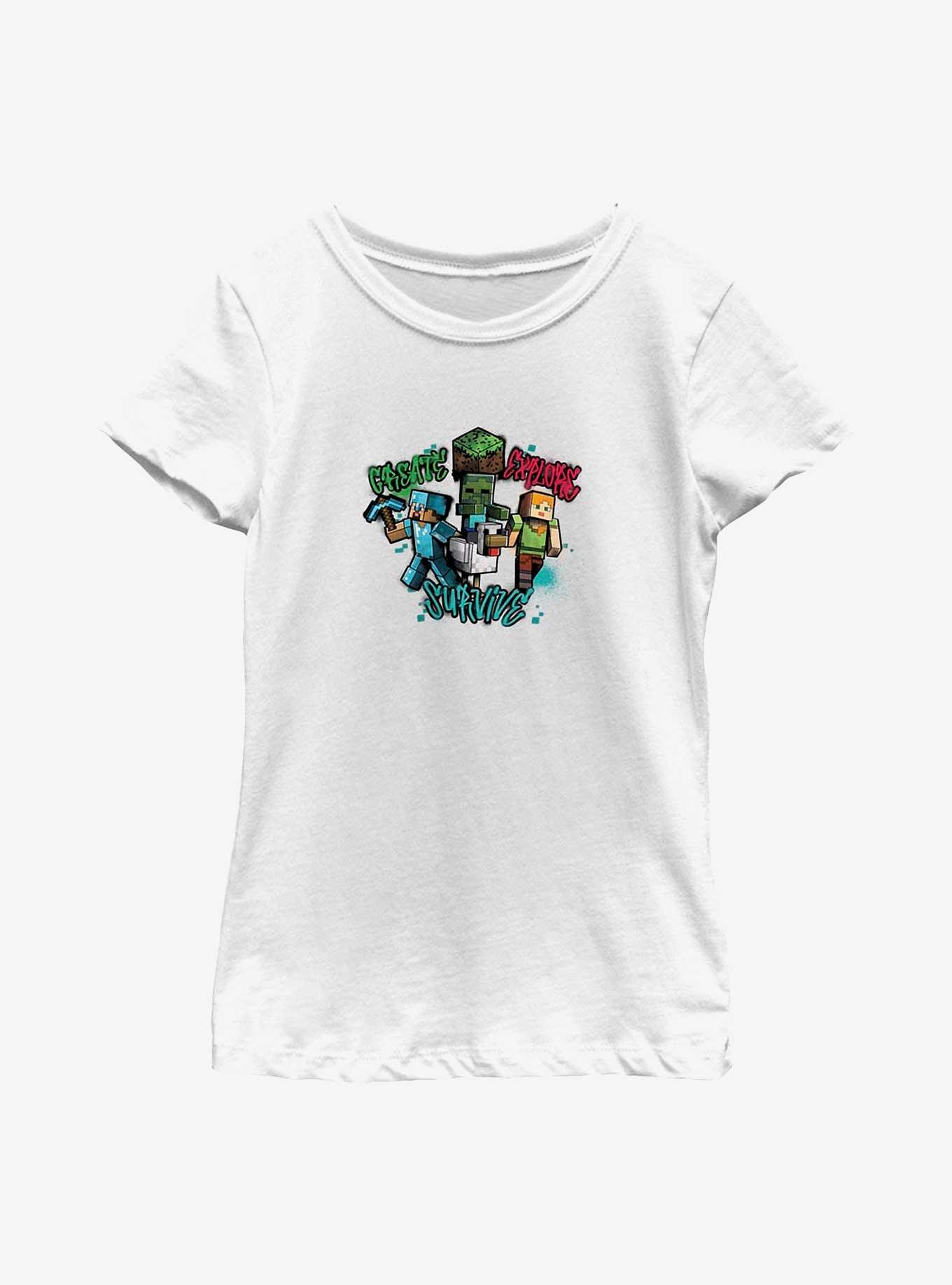 Minecraft Create Survive Youth Girls T-Shirt, , hi-res