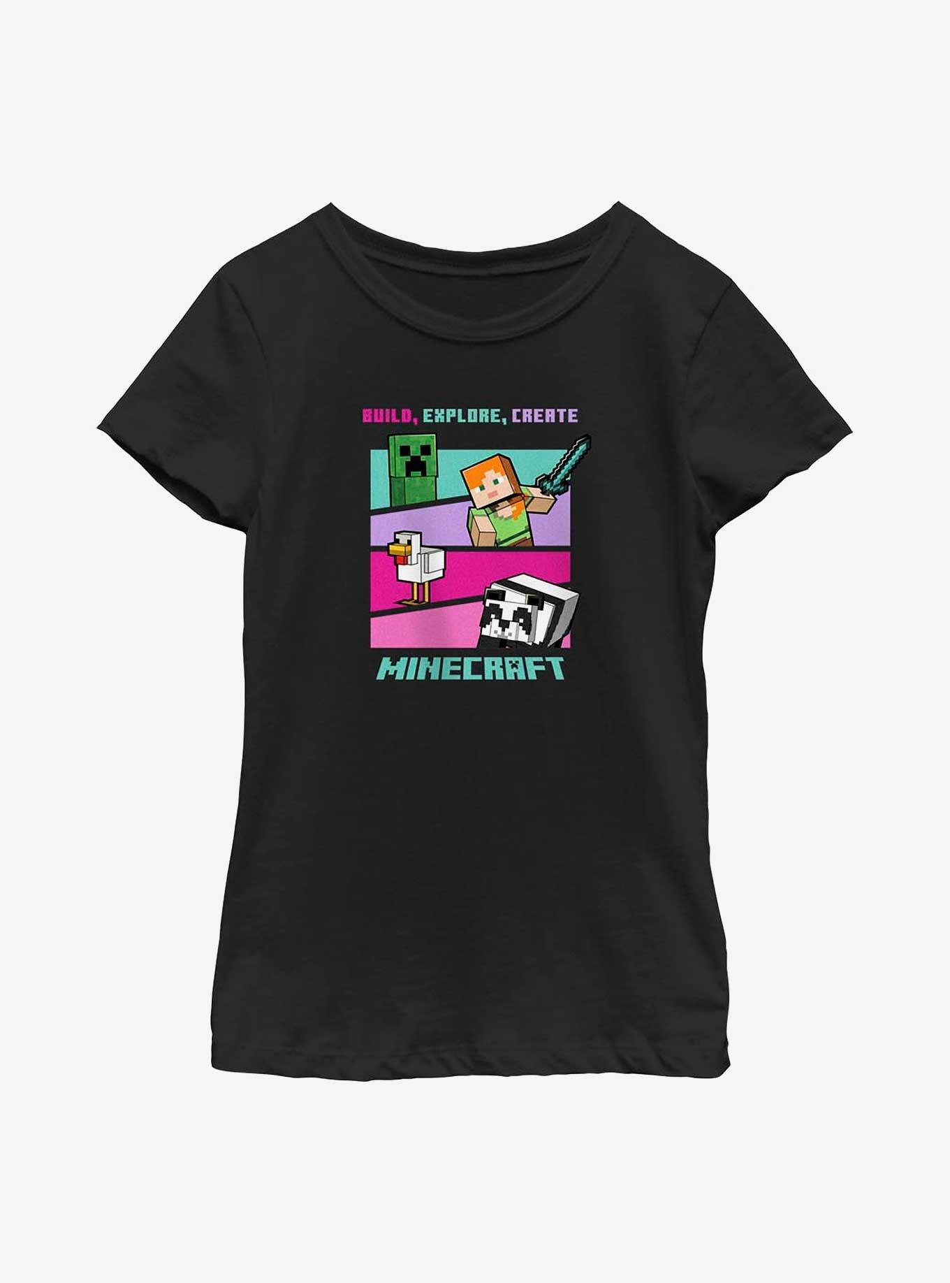 Minecraft Create Your World Youth Girls T-Shirt, BLACK, hi-res