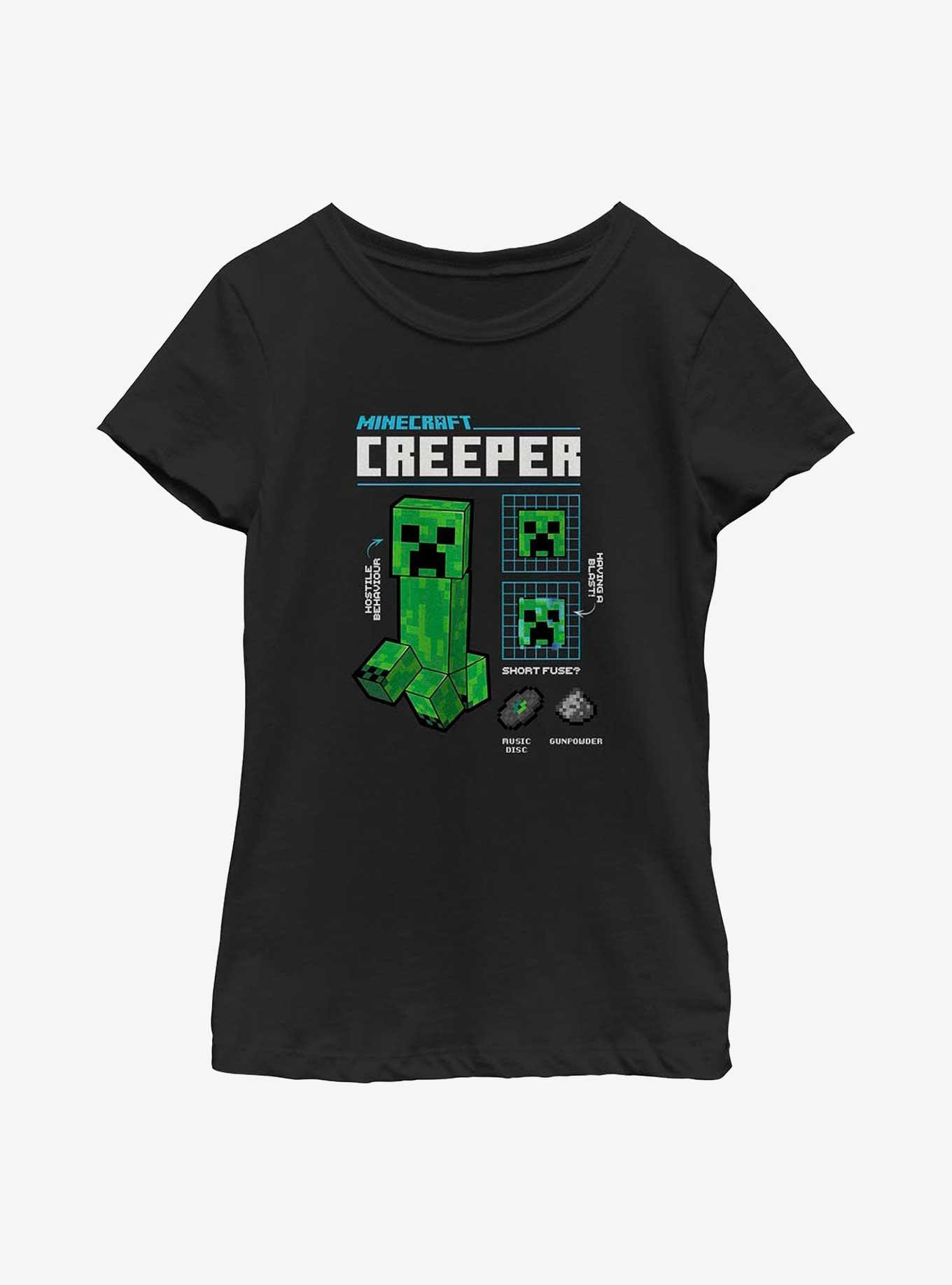 Minecraft Creeper Graph Youth Girls T-Shirt, , hi-res