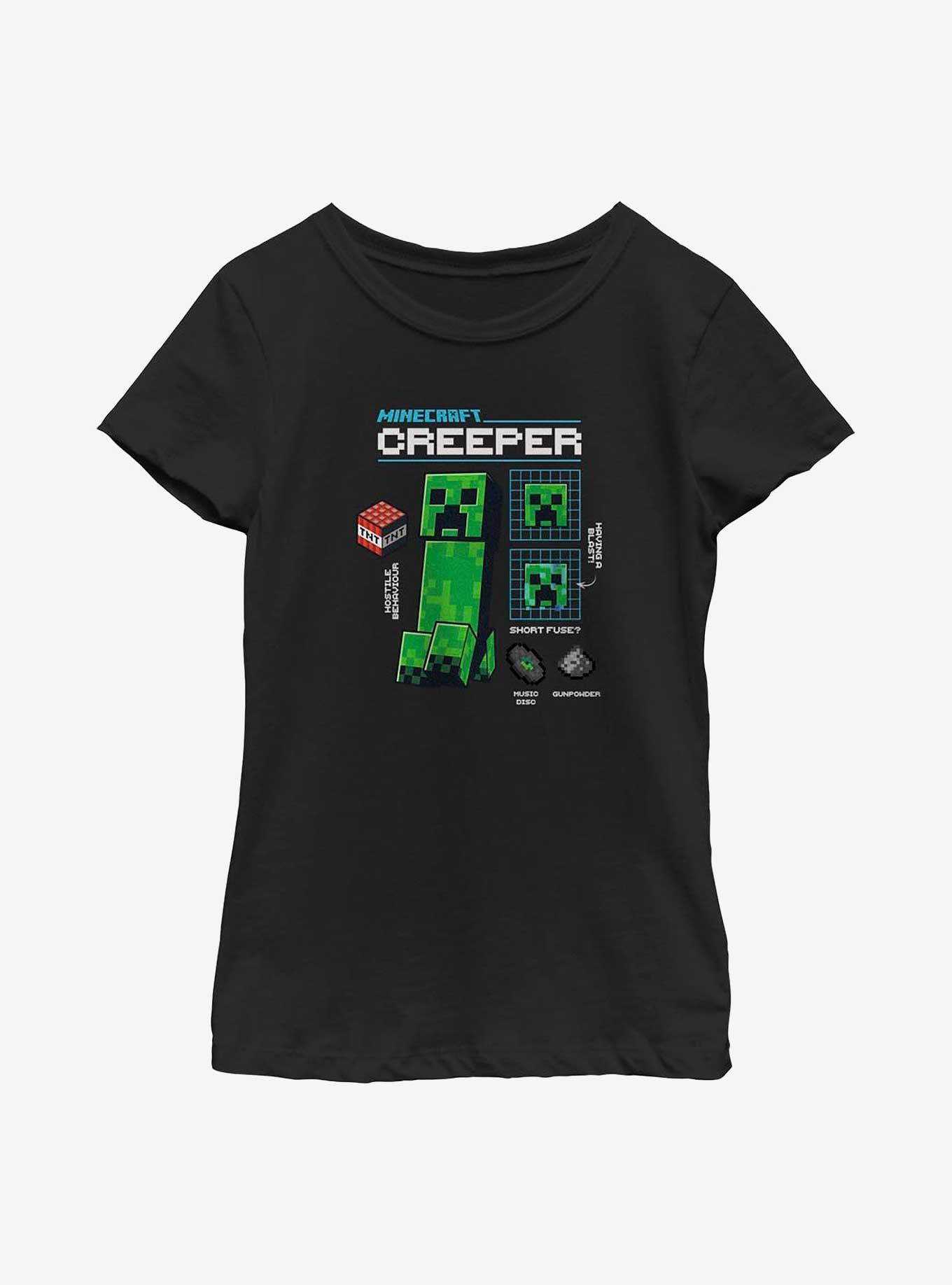 Minecraft Creeper Graph Mode Youth Girls T-Shirt, , hi-res