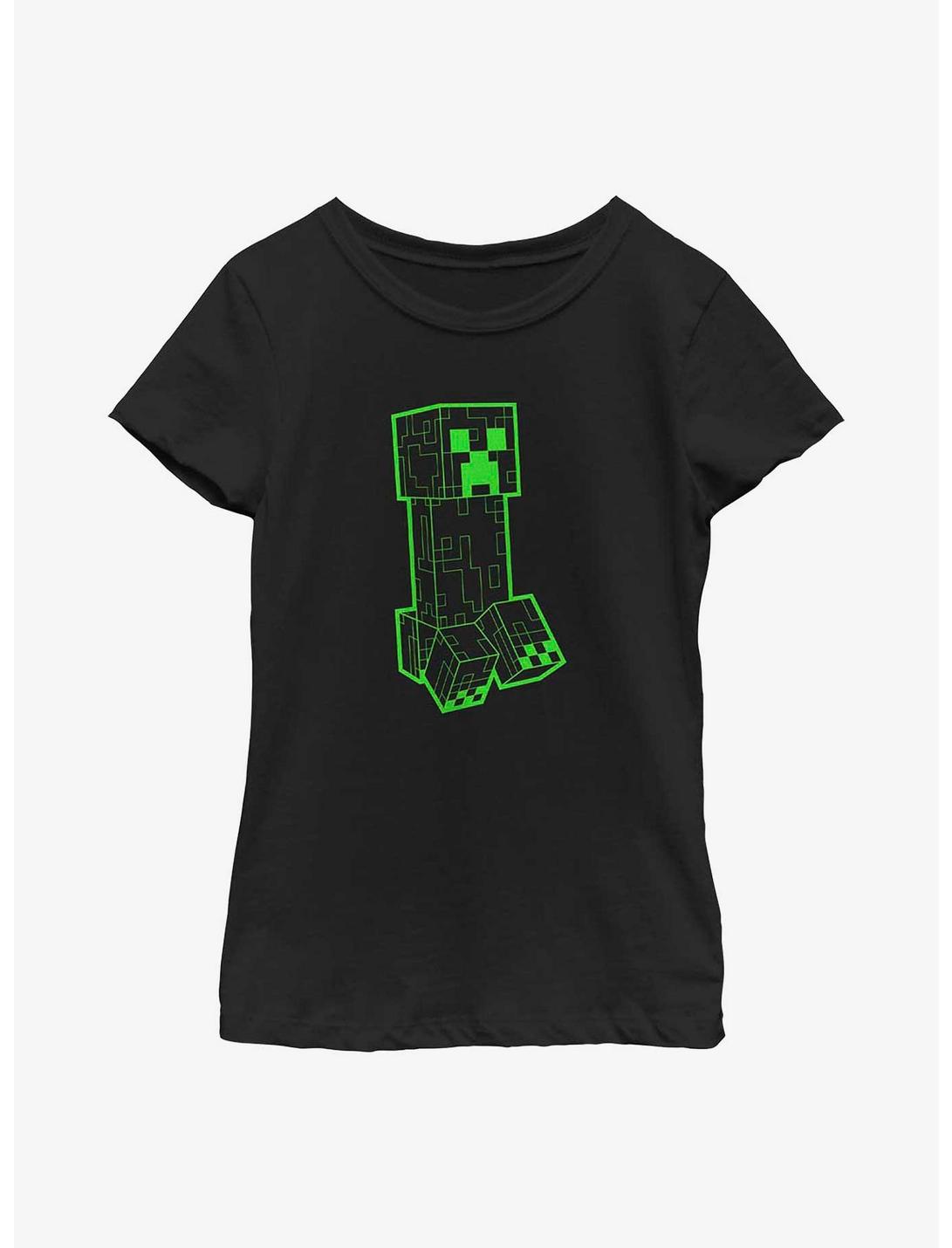 Minecraft Creeper Grid Youth Girls T-Shirt, BLACK, hi-res