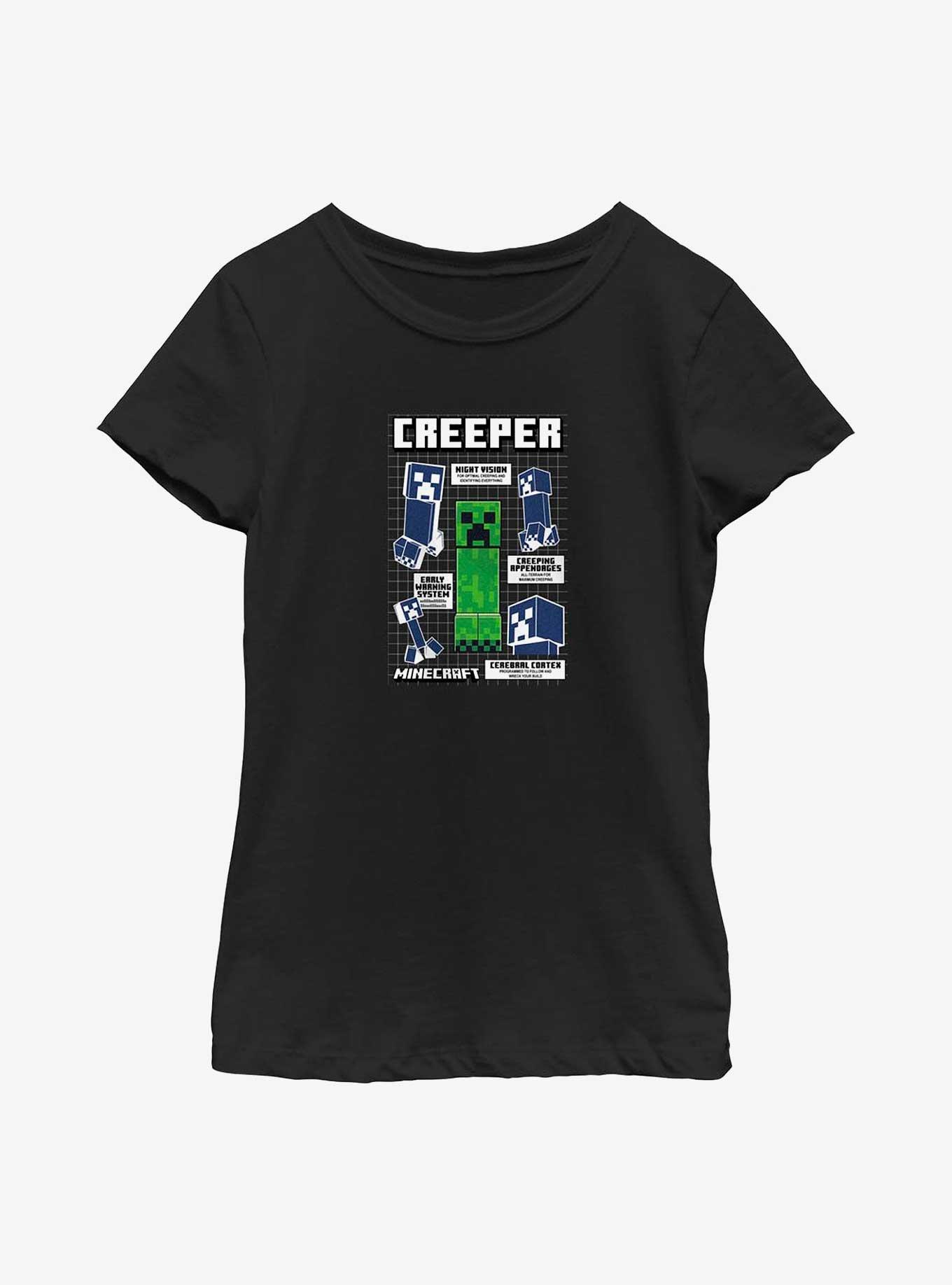 Minecraft Creeper Infogram Youth Girls T-Shirt, , hi-res