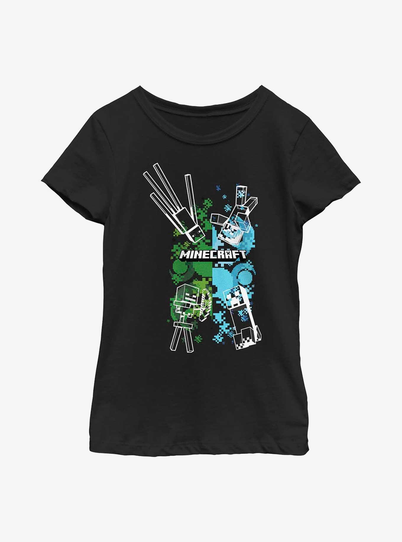 Minecraft Four Enemies Youth Girls T-Shirt, BLACK, hi-res