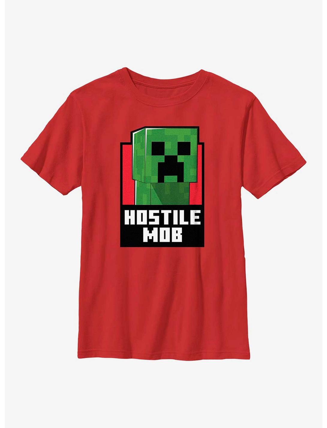 Minecraft Creep Hostile Mob Youth T-Shirt, RED, hi-res