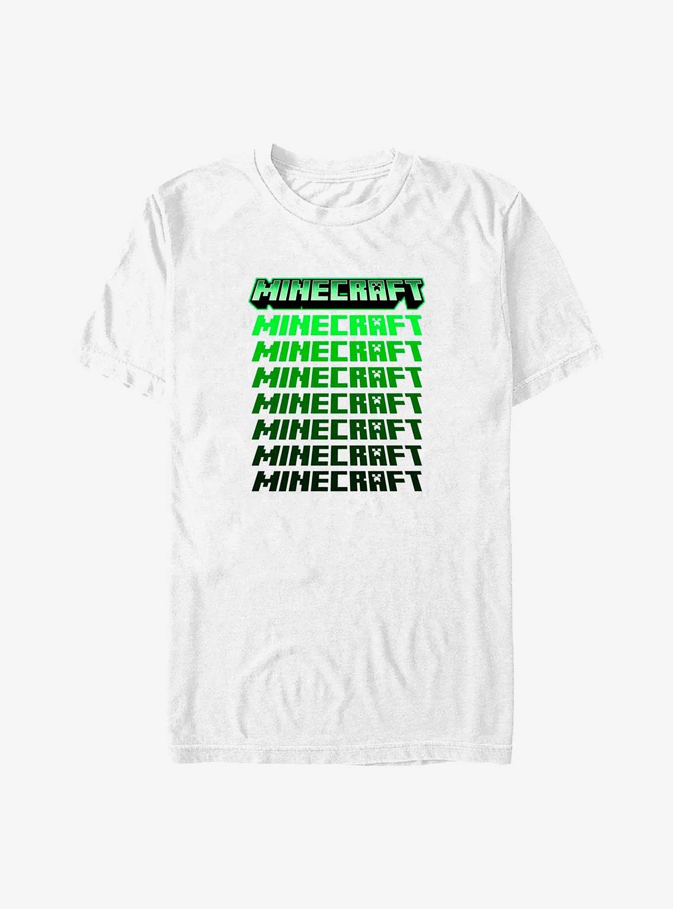 Minecraft Chrome Stacked Logo T-Shirt, WHITE, hi-res