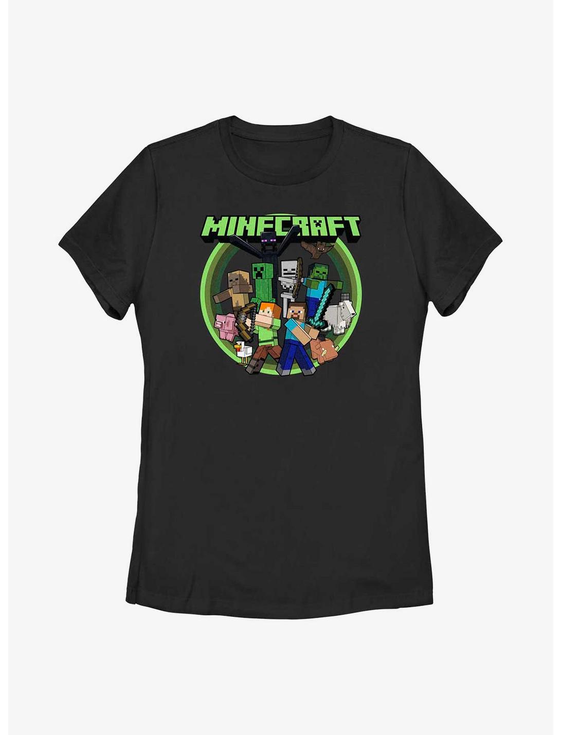 Minecraft All Aboard Circle Womens T-Shirt, BLACK, hi-res