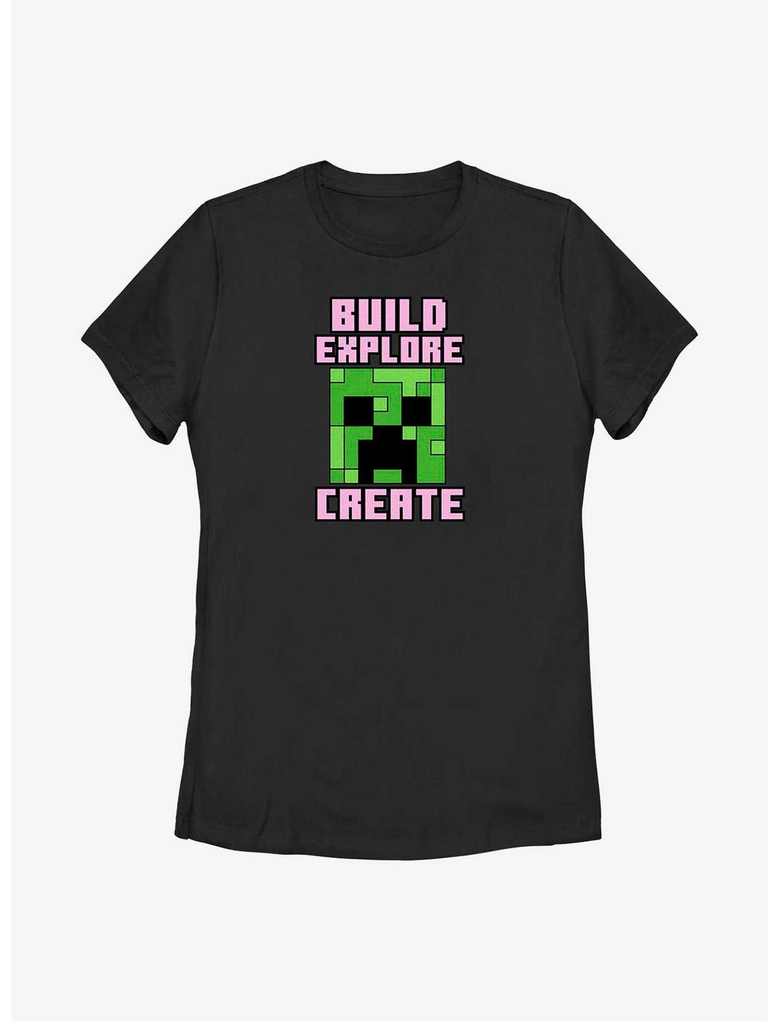 Minecraft Creeper Create Womens T-Shirt, BLACK, hi-res
