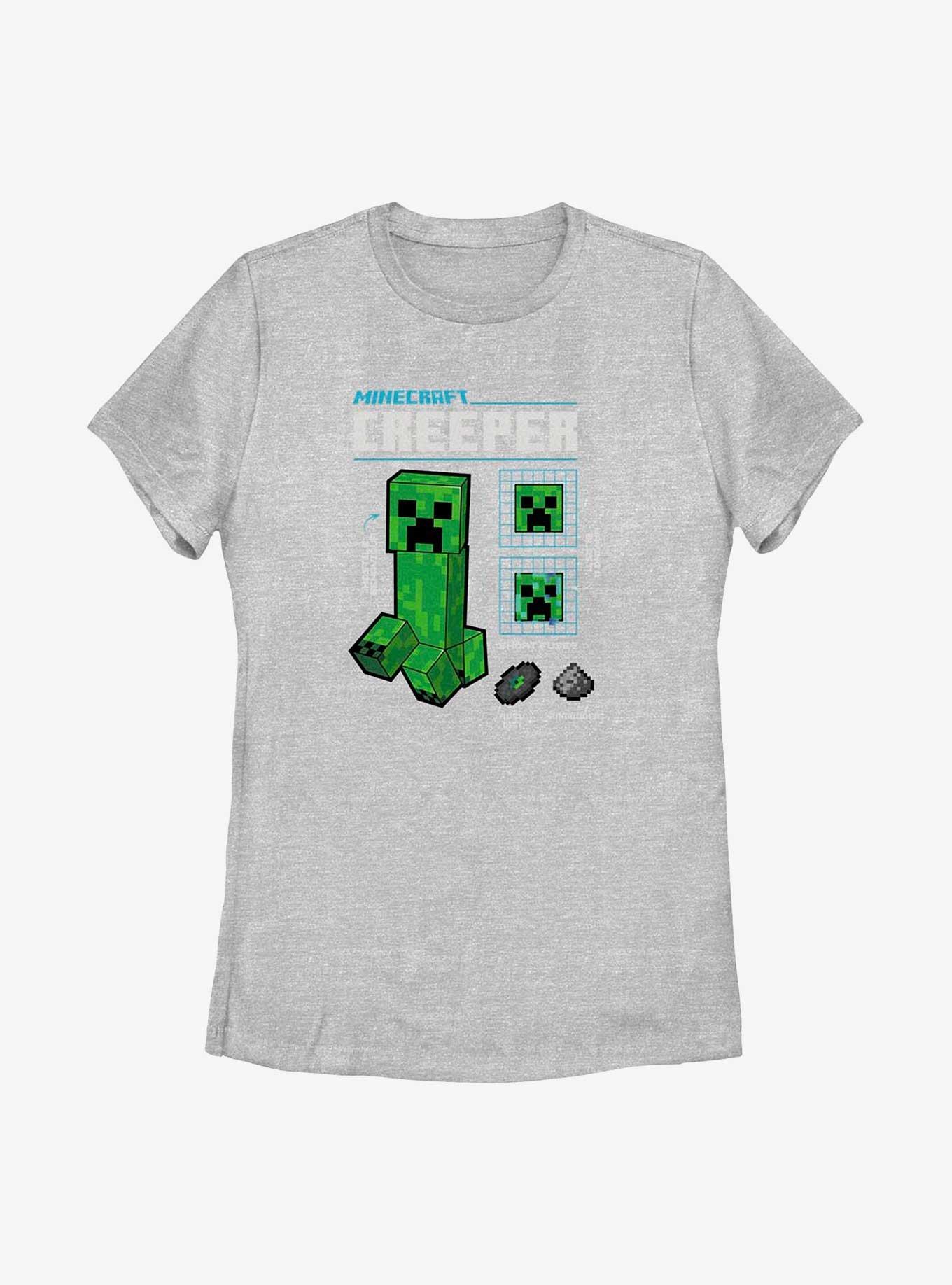 Minecraft Creeper Graph Womens T-Shirt, ATH HTR, hi-res