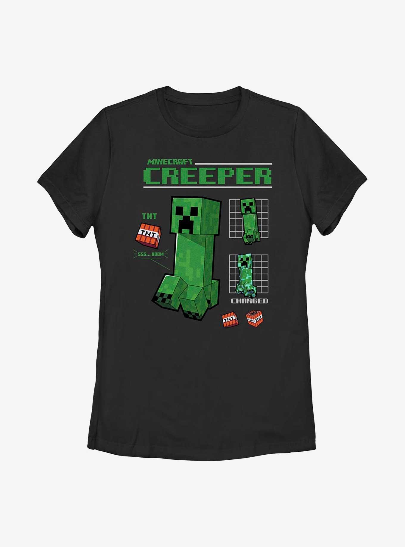 Minecraft Creeper Graph Womens T-Shirt, BLACK, hi-res