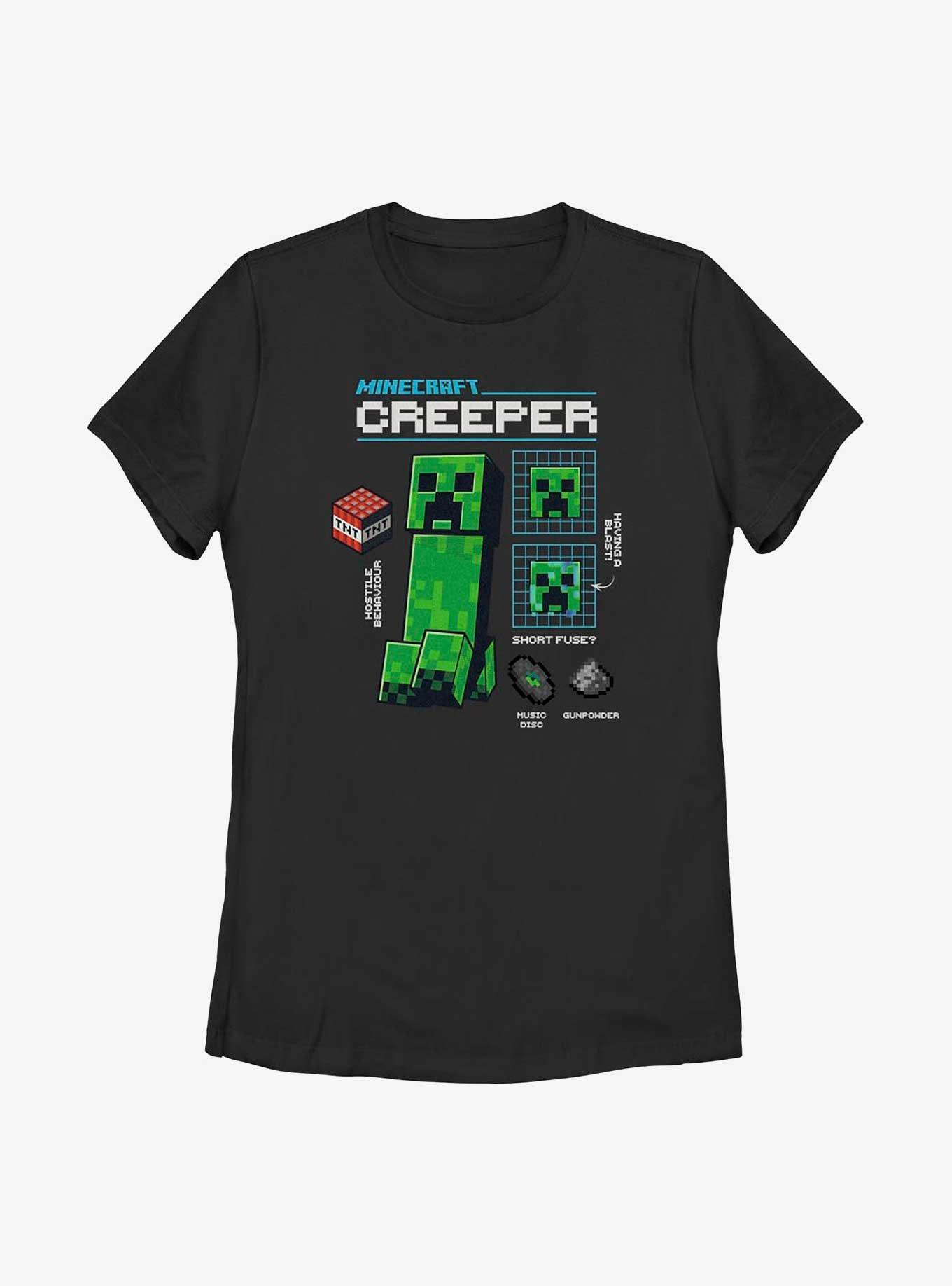 Minecraft Creeper Graph Mode Womens T-Shirt, BLACK, hi-res