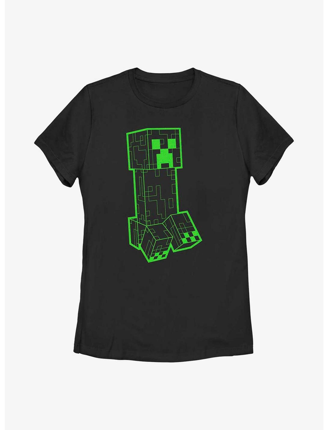 Minecraft Creeper Grid Womens T-Shirt, BLACK, hi-res