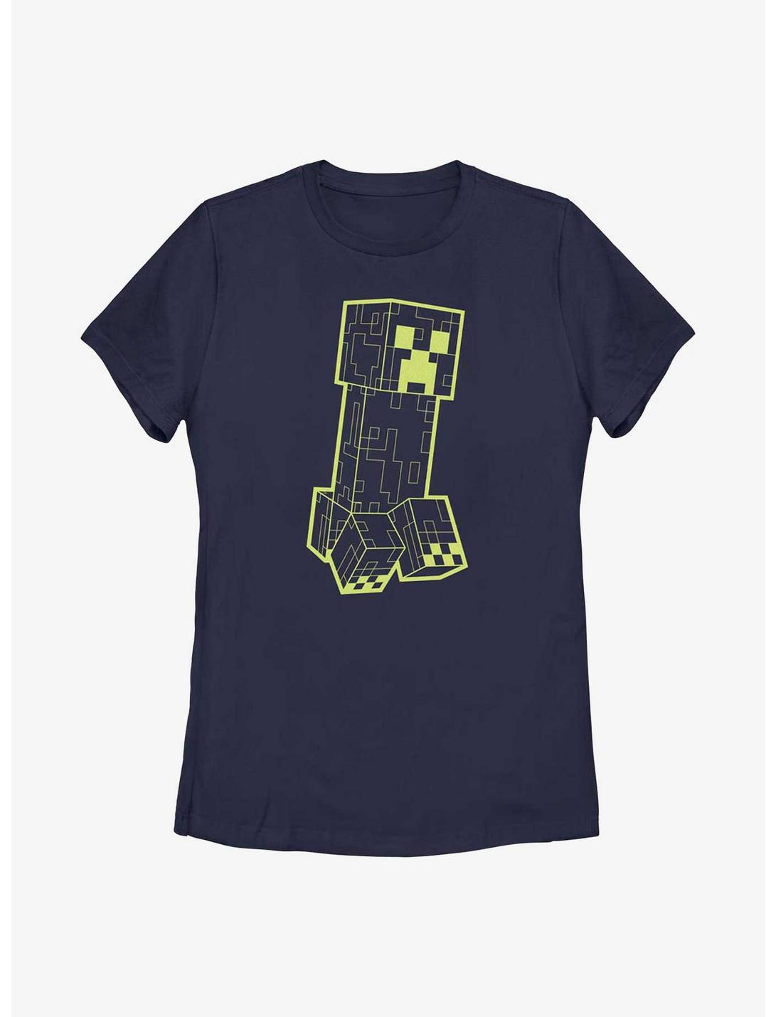 Minecraft Creeper Grid Womens T-Shirt, NAVY, hi-res