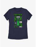Minecraft Creeper Infogram Womens T-Shirt, NAVY, hi-res