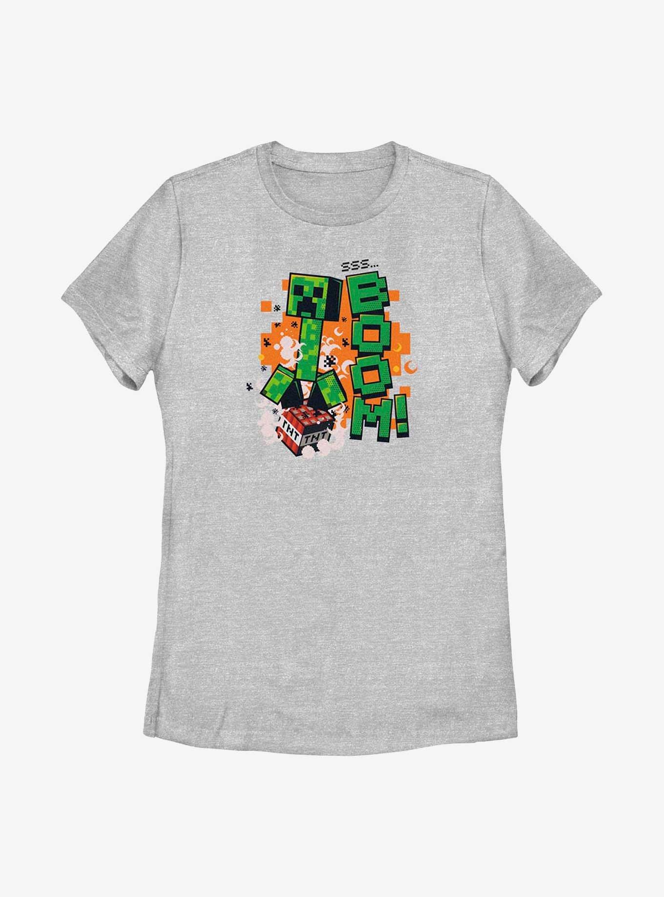 Minecraft Creeper SSS Boom Womens T-Shirt, ATH HTR, hi-res