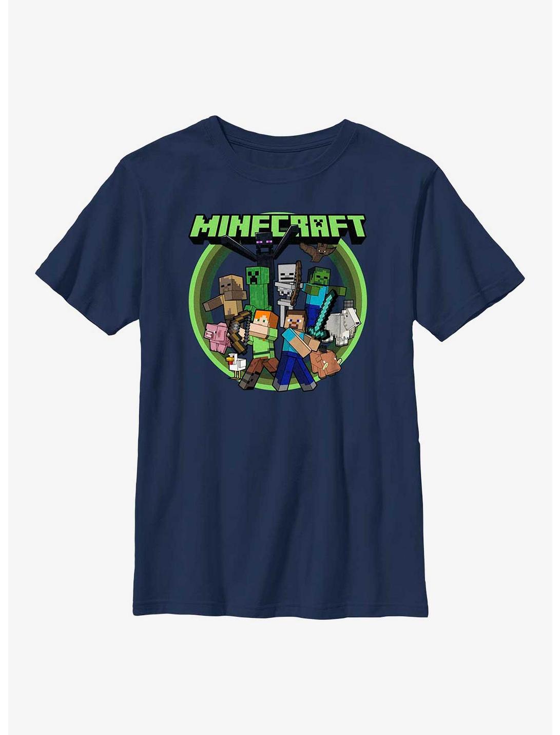 Minecraft All Aboard Youth T-Shirt, NAVY, hi-res
