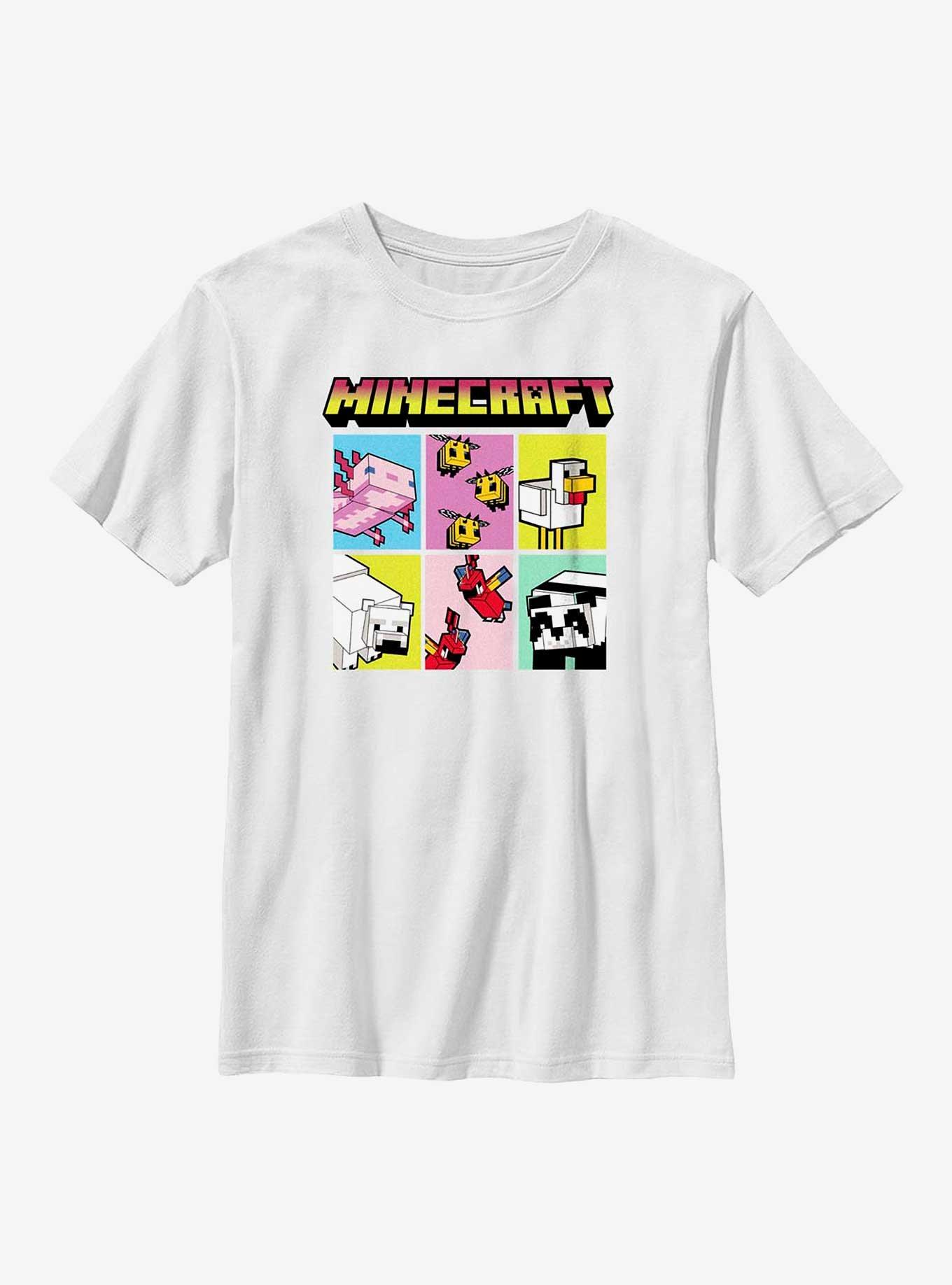 Minecraft Animal Blocks Youth T-Shirt, WHITE, hi-res