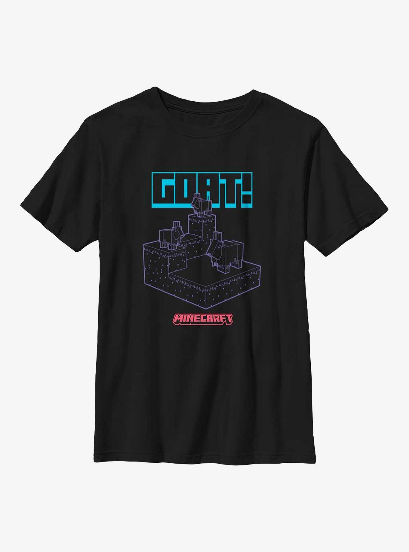 Minecraft Cave Cliff Goats Youth T-Shirt, BLACK, hi-res