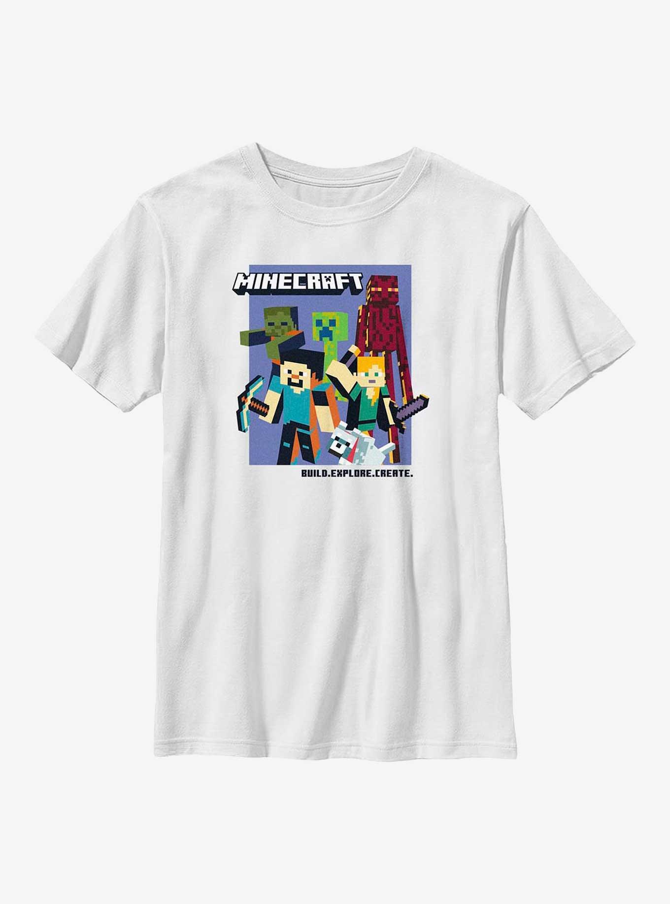 Minecraft Emblematic Group Youth T-Shirt, WHITE, hi-res