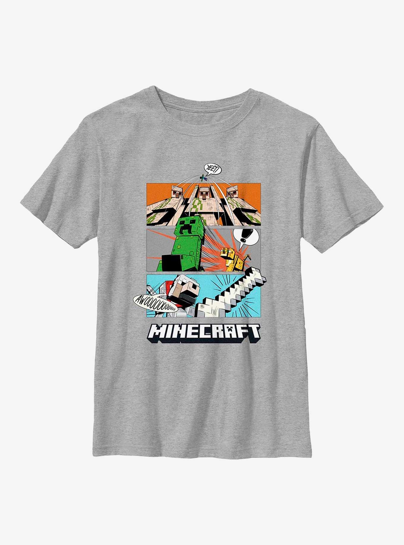Minecraft Forced Panels Youth T-Shirt, ATH HTR, hi-res