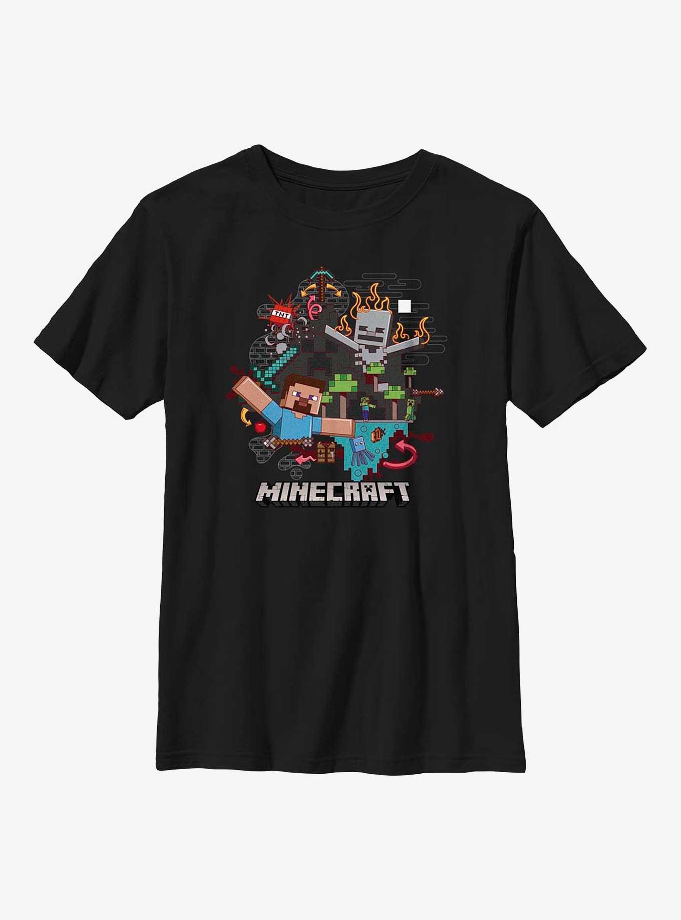 Minecraft Funtage Party Youth T-Shirt, BLACK, hi-res