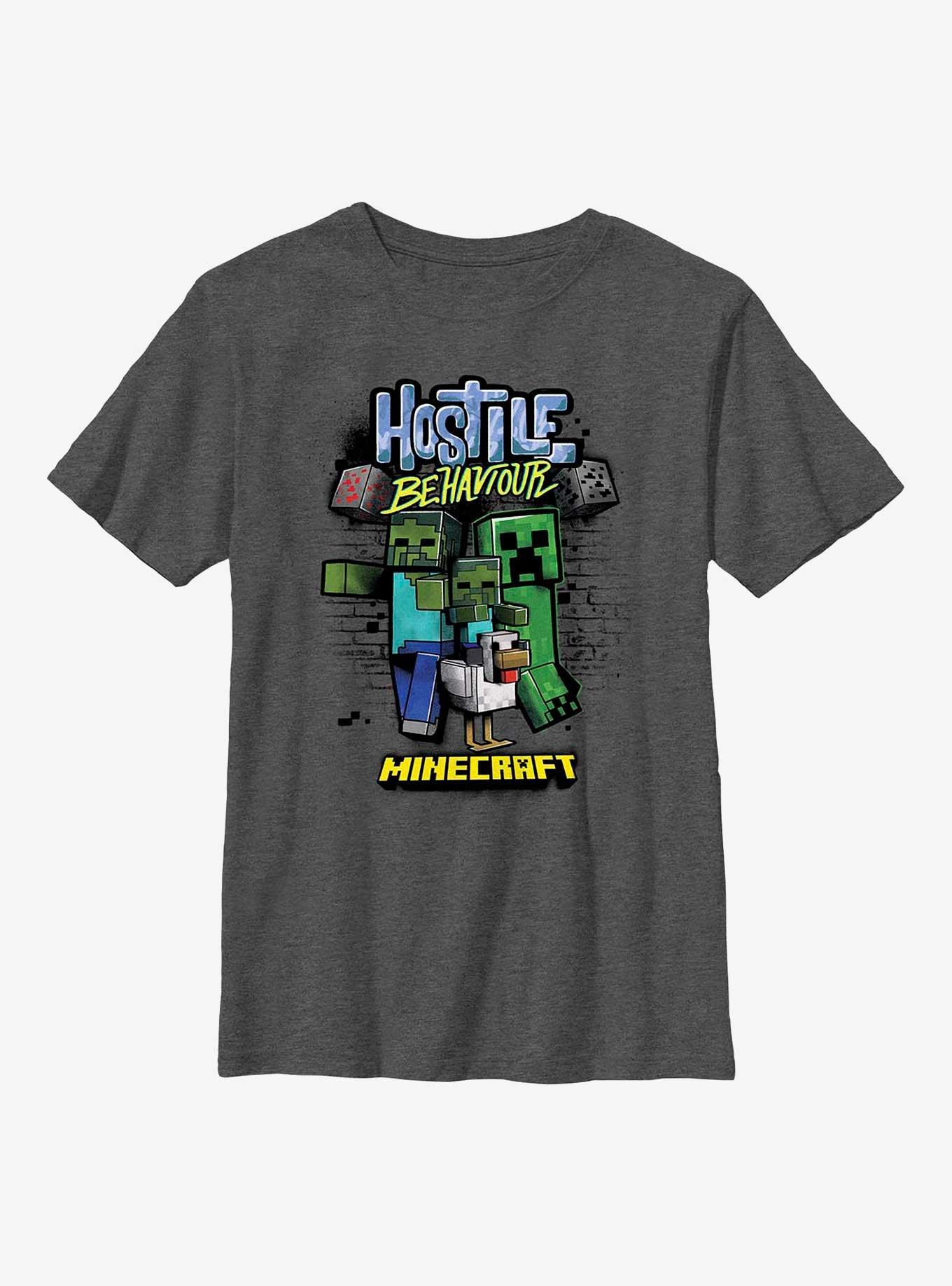 Minecraft Hostile Trio Youth T-Shirt, CHAR HTR, hi-res