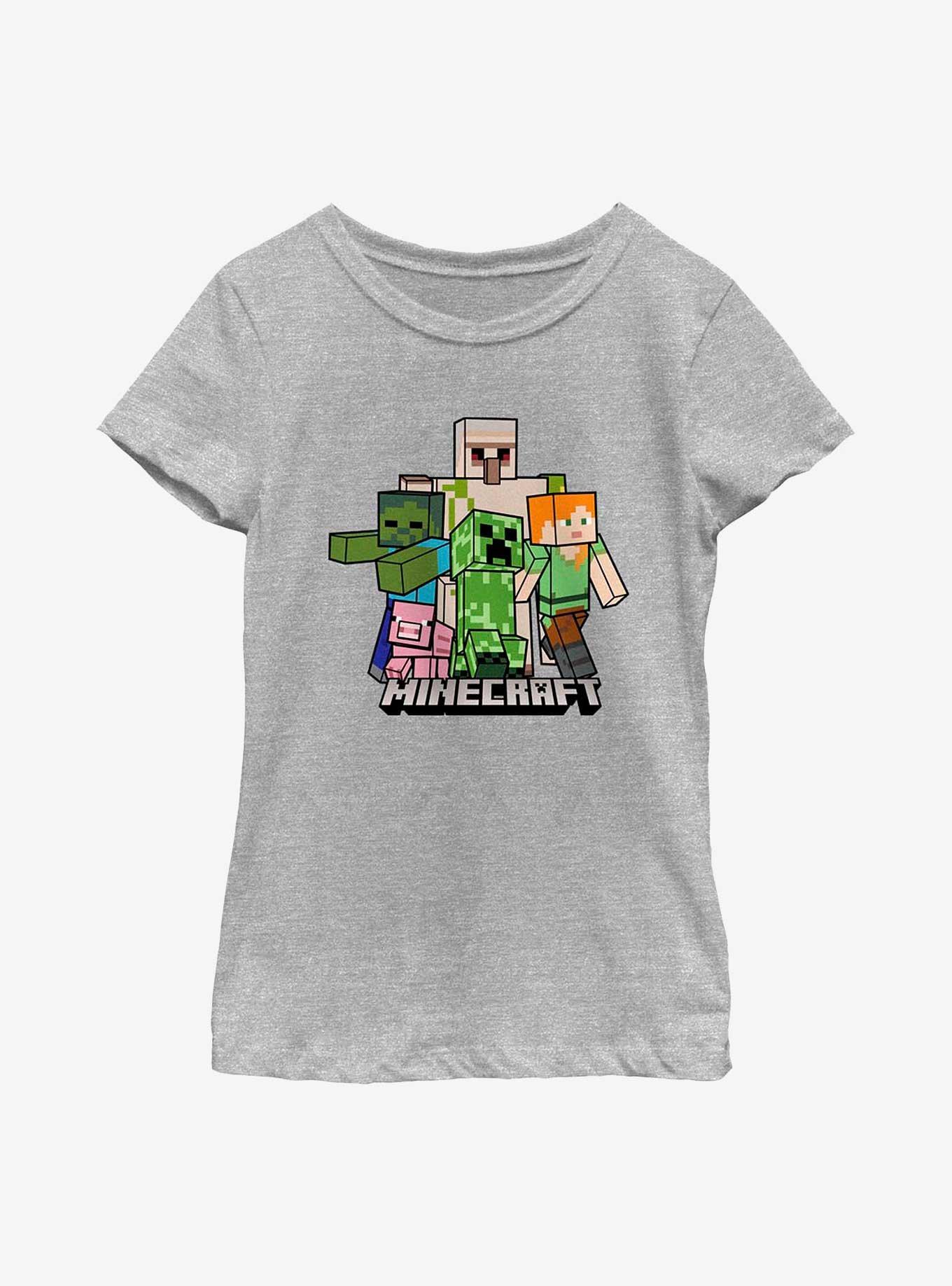 Minecraft All Bobble Mobbin Youth Girls T-Shirt, ATH HTR, hi-res