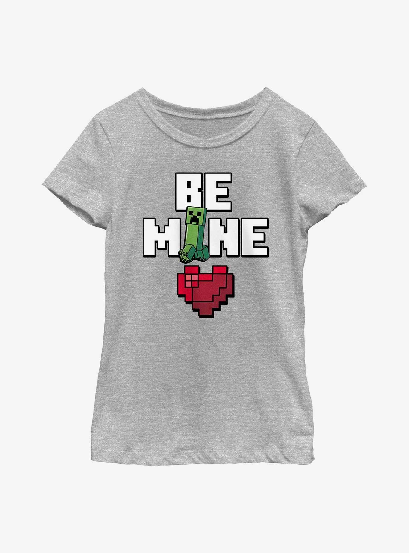Minecraft Be Mine Youth Girls T-Shirt, ATH HTR, hi-res