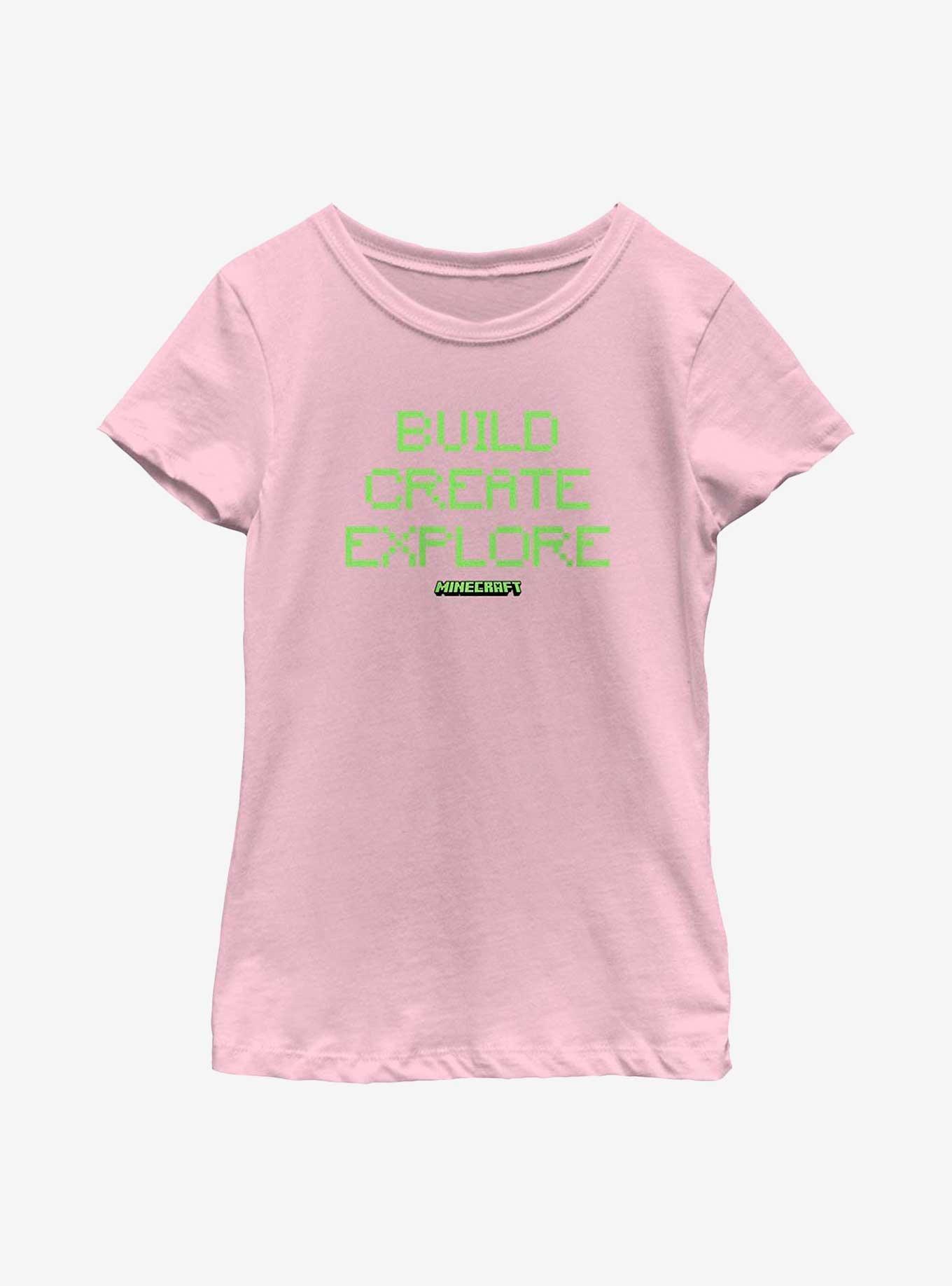 Minecraft Build Create Explore Youth Girls T-Shirt, , hi-res