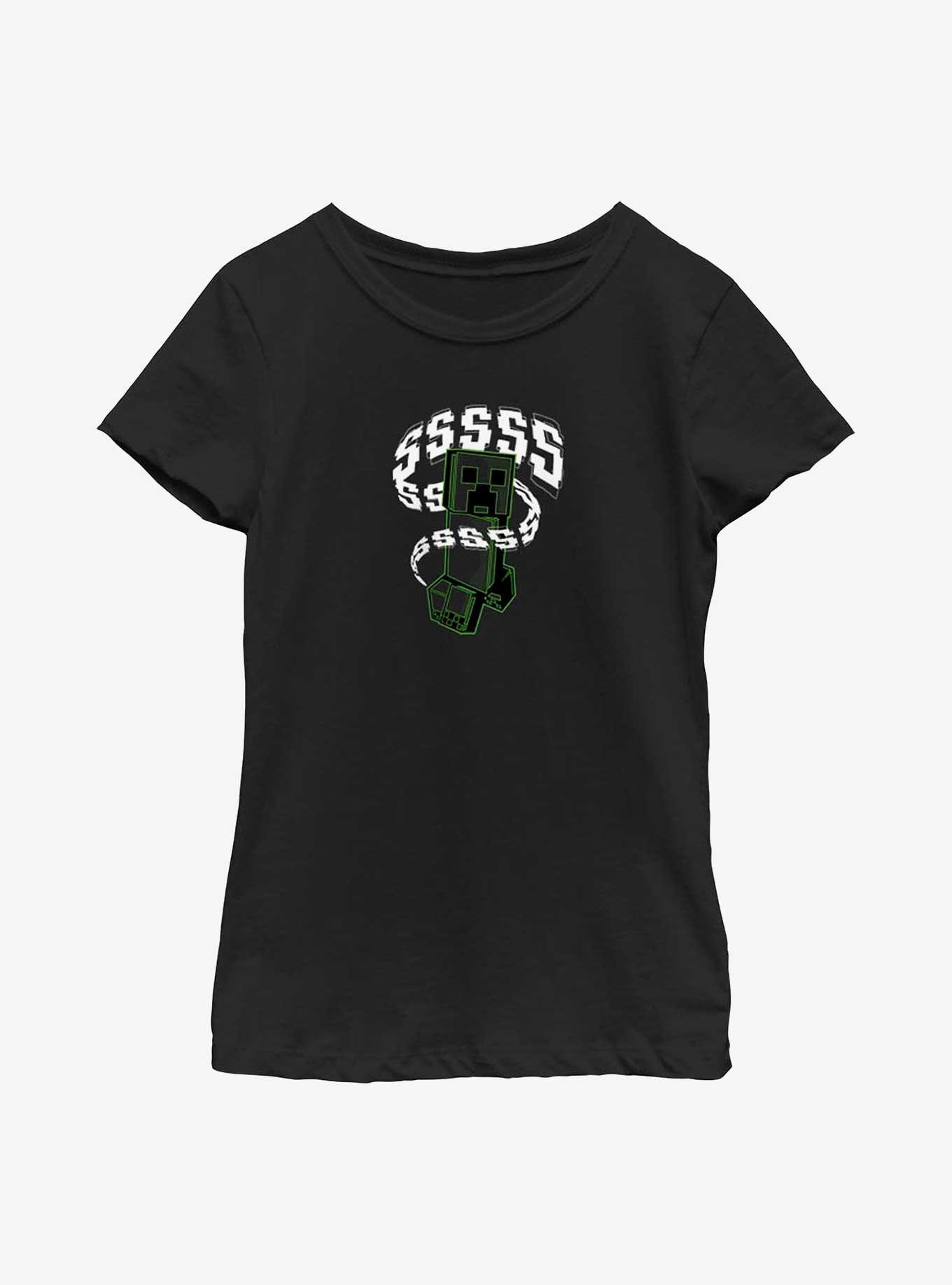 Minecraft Creepersss Youth Girls T-Shirt, BLACK, hi-res