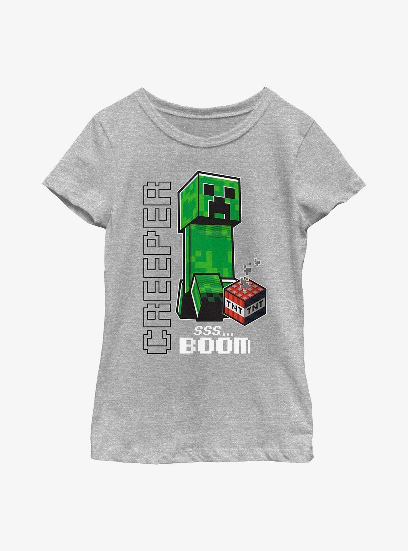 Minecraft Creepers Gonna Creep Youth Girls T-Shirt, ATH HTR, hi-res