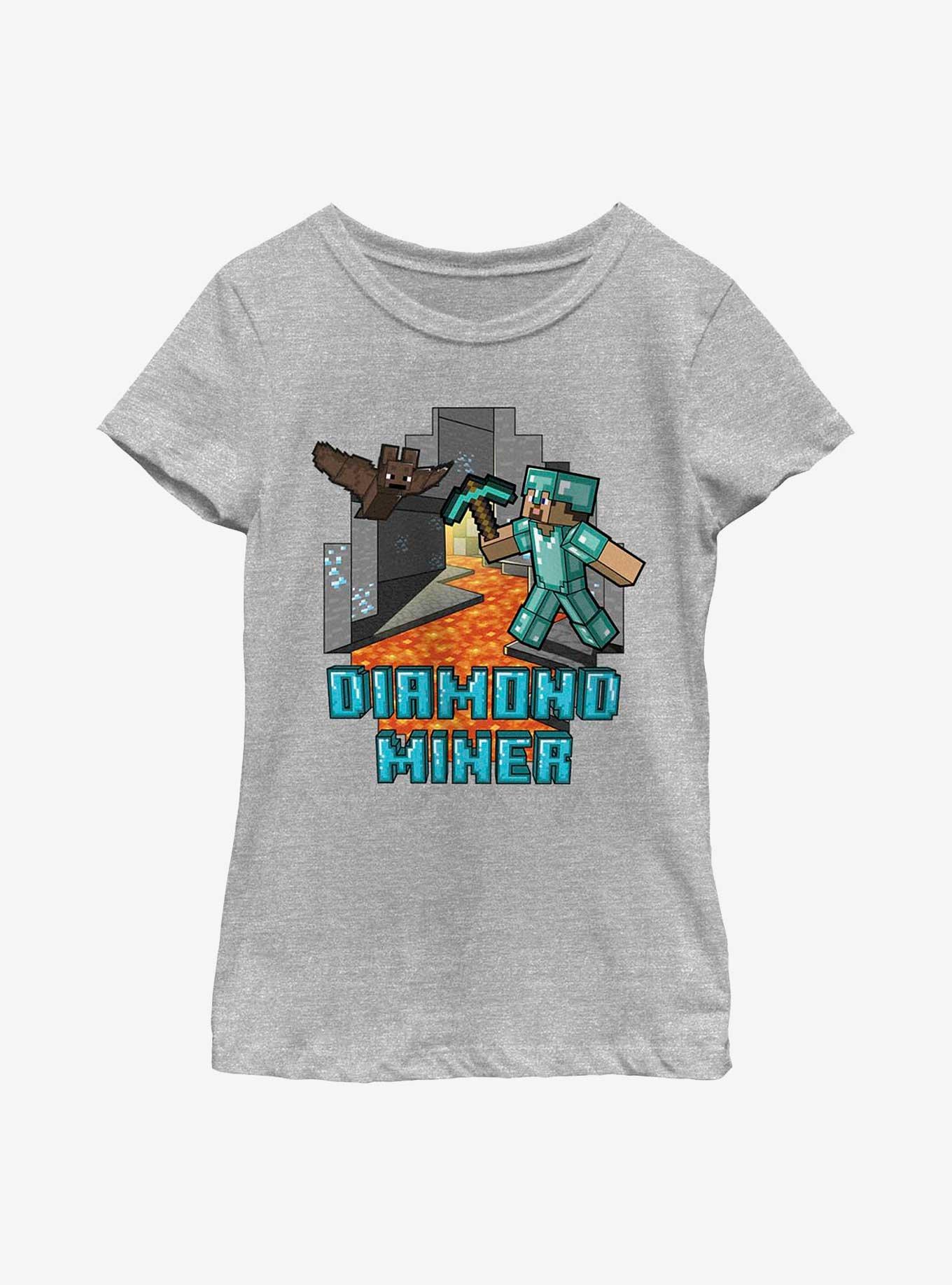 Minecraft Diamond Miner Youth Girls T-Shirt, , hi-res