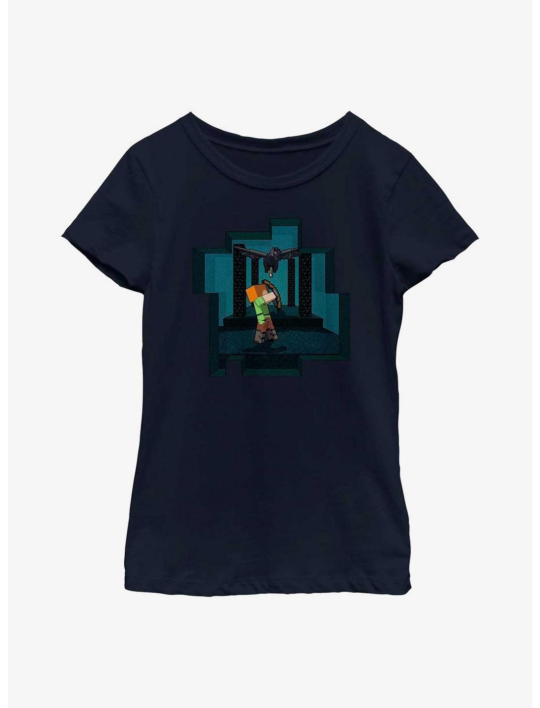 Minecraft Ender EyeYouth Girls T-Shirt, NAVY, hi-res