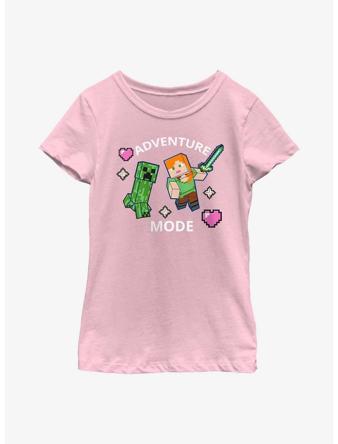 Minecraft Find Your Adventure Heart Youth Girls T-Shirt, PINK, hi-res