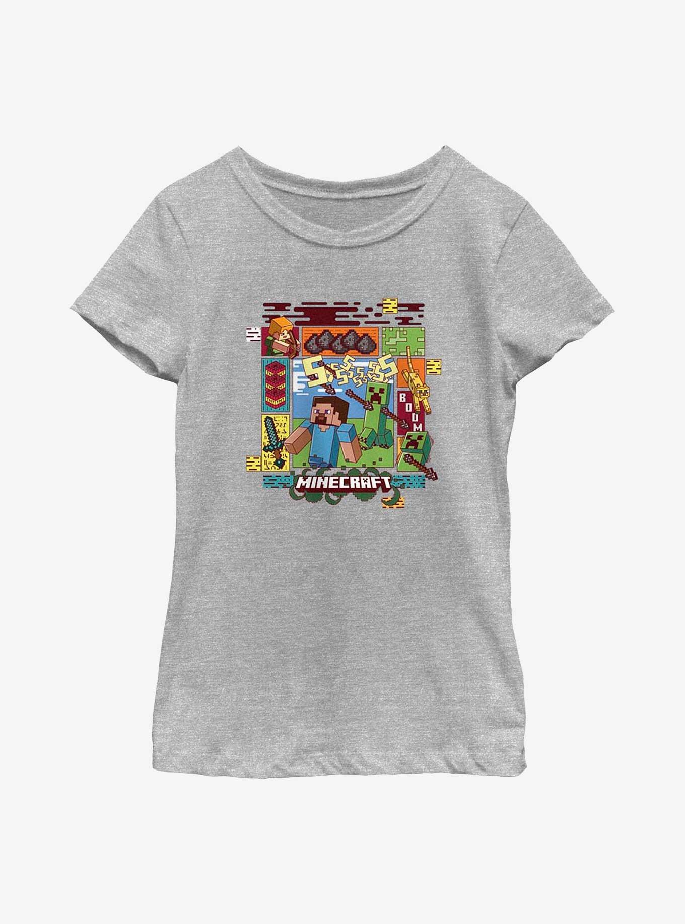 Minecraft Funtage Creeper Chase Youth Girls T-Shirt, ATH HTR, hi-res