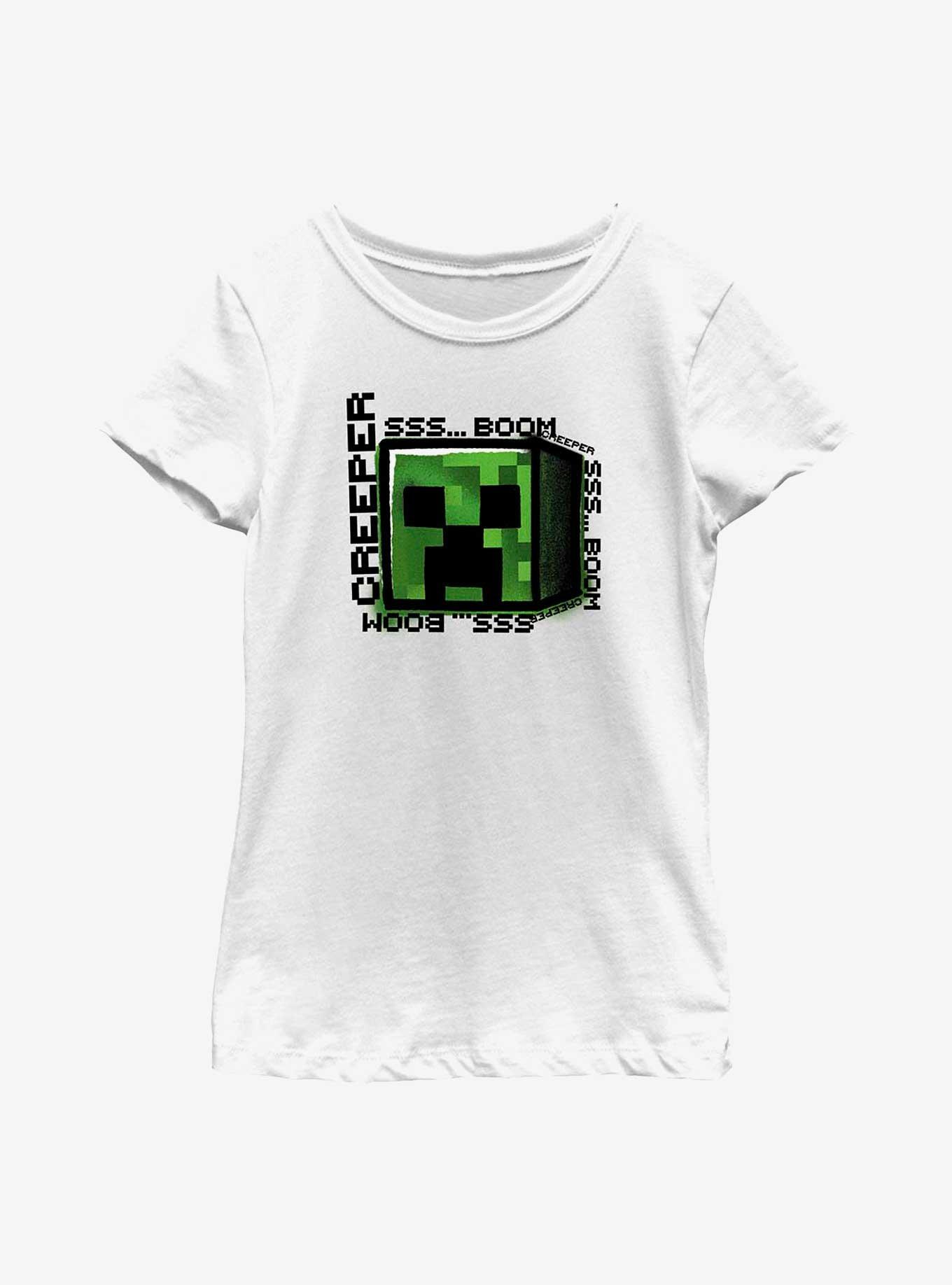 Minecraft Gonna Creep Youth Girls T-Shirt, WHITE, hi-res