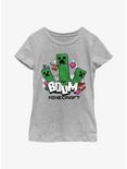 Minecraft Heart Goes Boom Youth Girls T-Shirt, ATH HTR, hi-res
