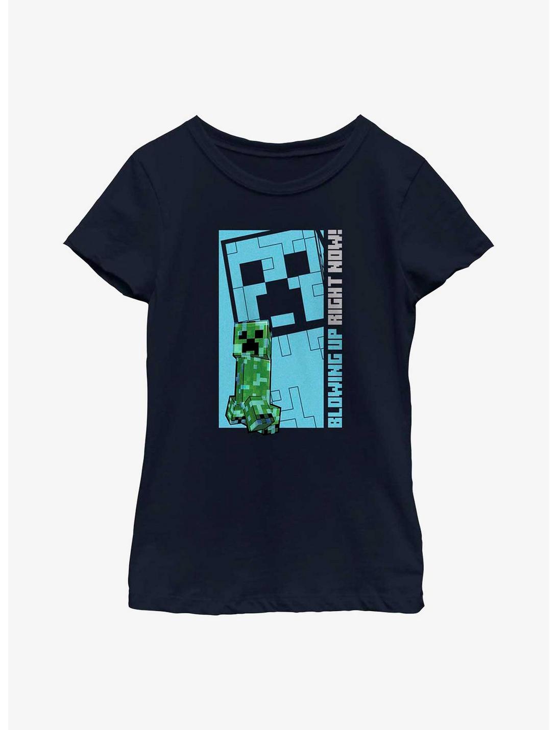 Minecraft Mine Blowing Up Youth Girls T-Shirt, NAVY, hi-res