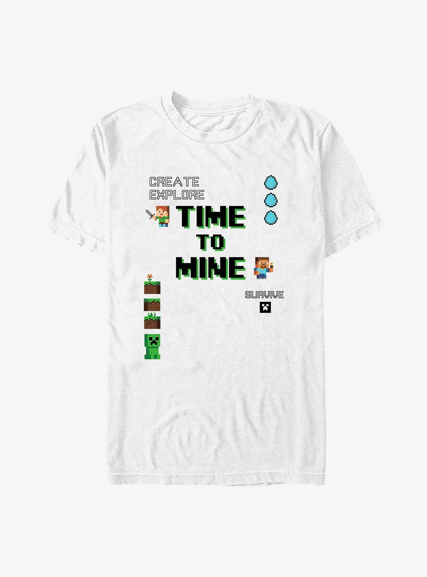 Minecraft My Time To Mine T-Shirt, WHITE, hi-res