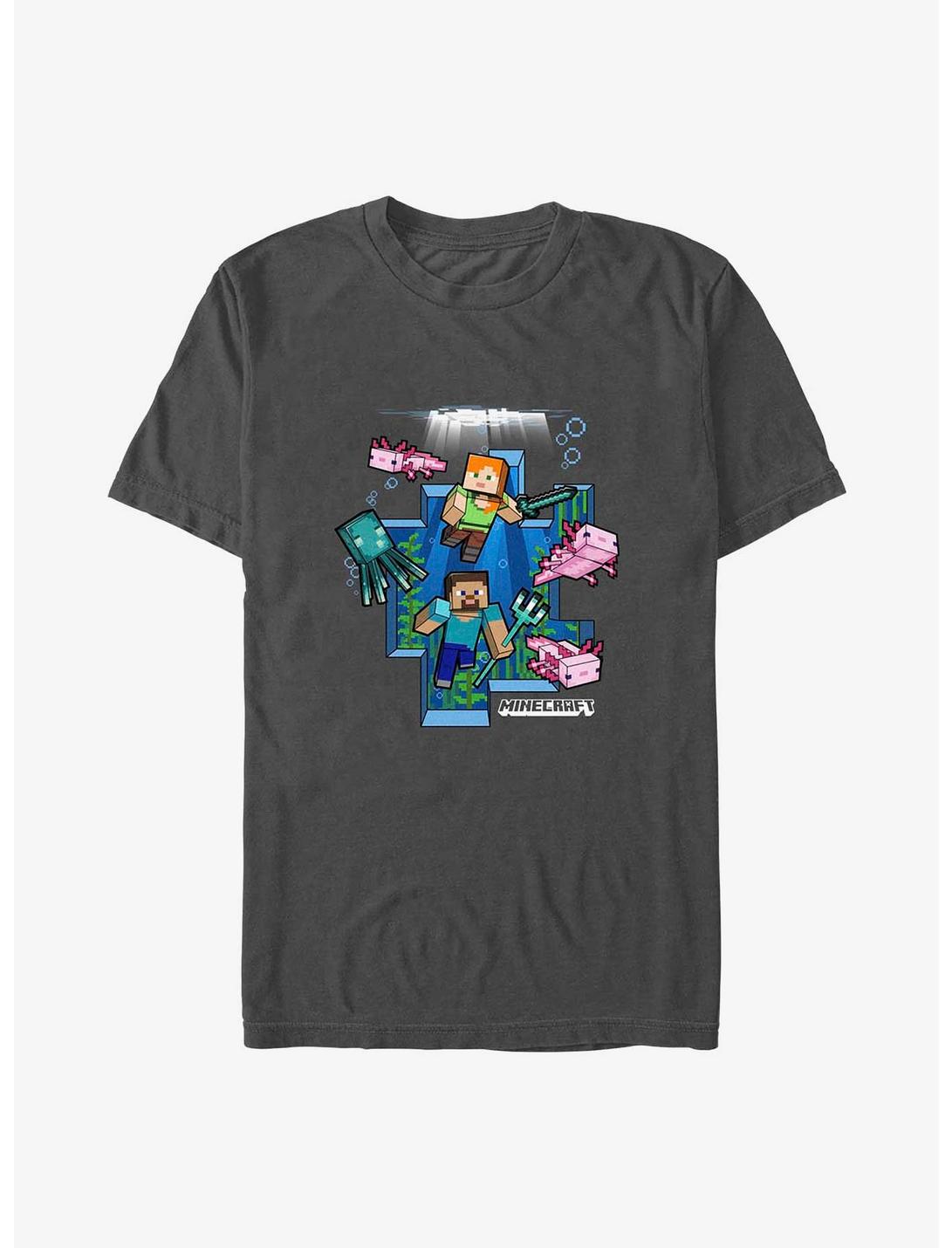 Minecraft Under Water T-Shirt, CHARCOAL, hi-res