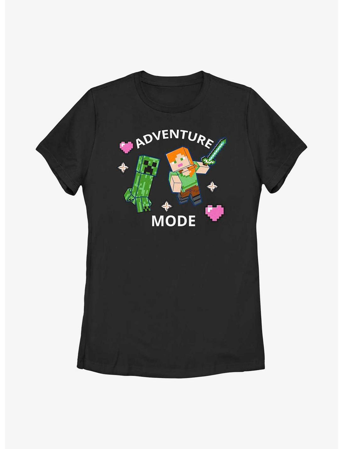 Minecraft Find Your Adventure Heart Womens T-Shirt, BLACK, hi-res