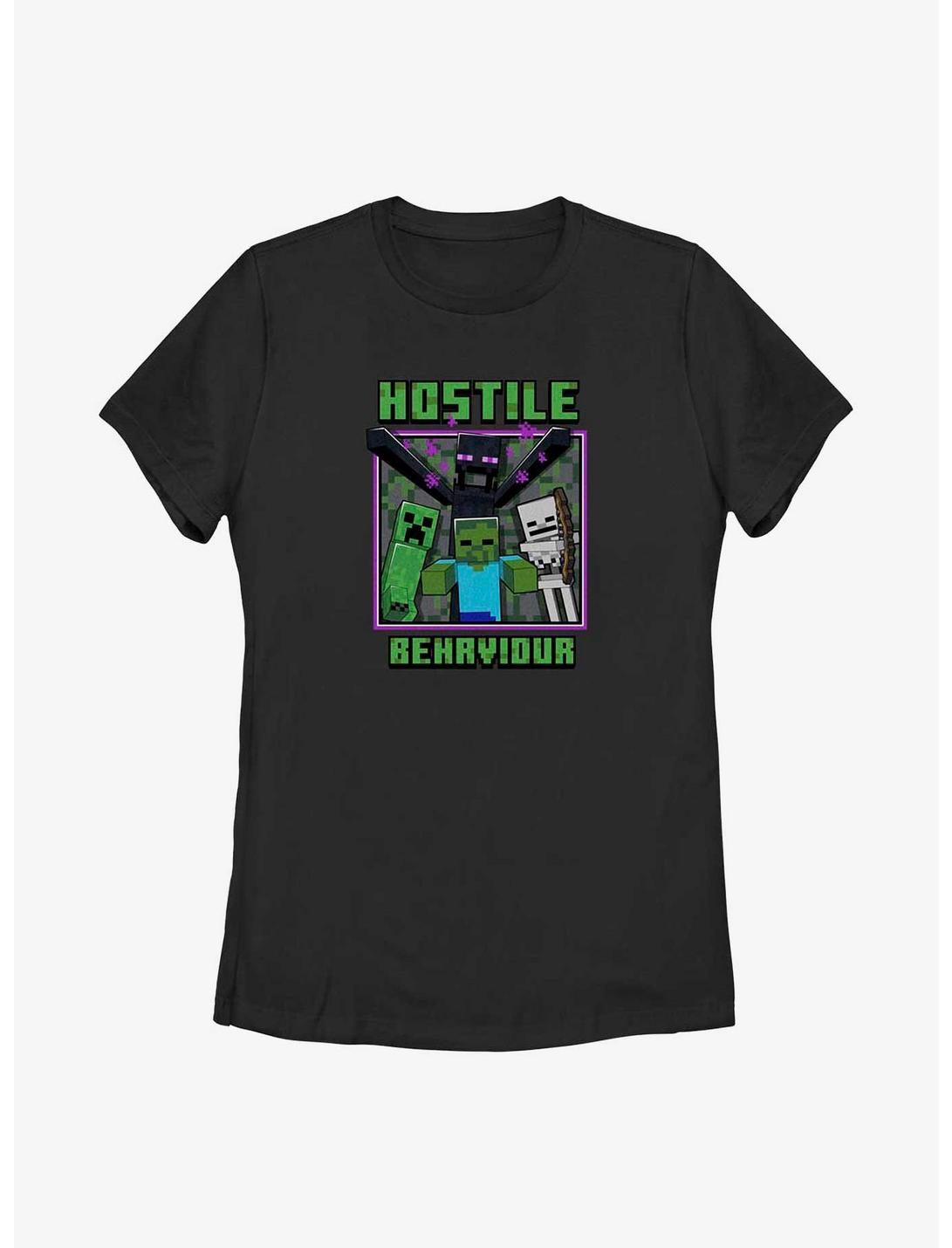 Minecraft Hostile Behavior Womens T-Shirt, BLACK, hi-res